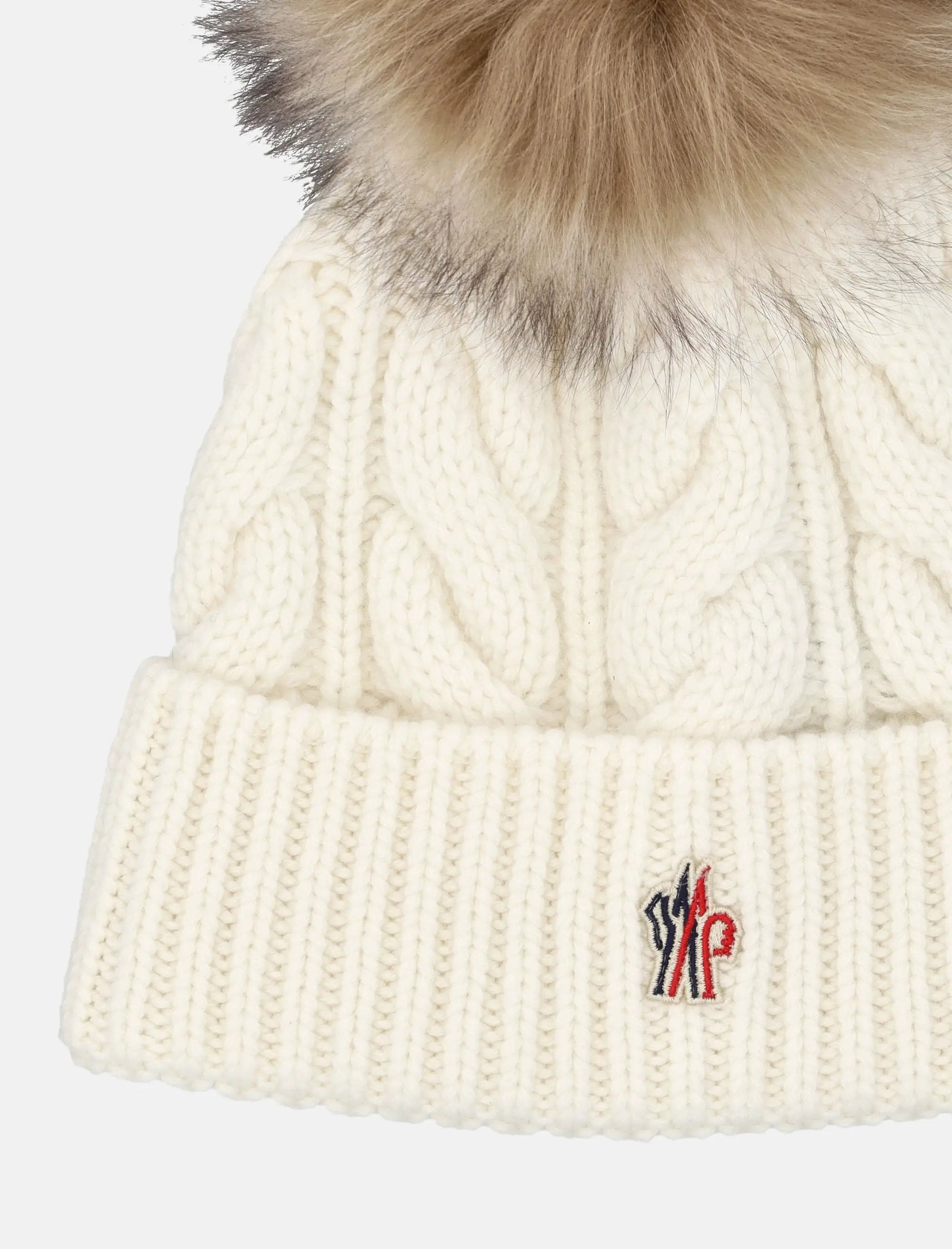 Оригінальна Wool And Cashmere Beanie With Pom Pom Moncler Grenoble Moncler – вид ззаду
