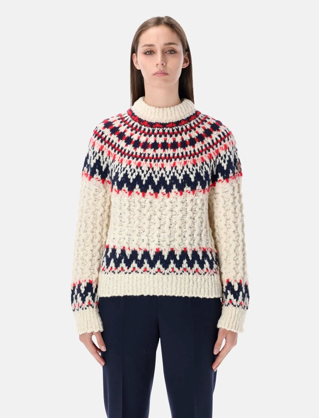 Geometric Jacquard Wool Blend Jumper Moncler – Гарантія оригінальності – боковий вид