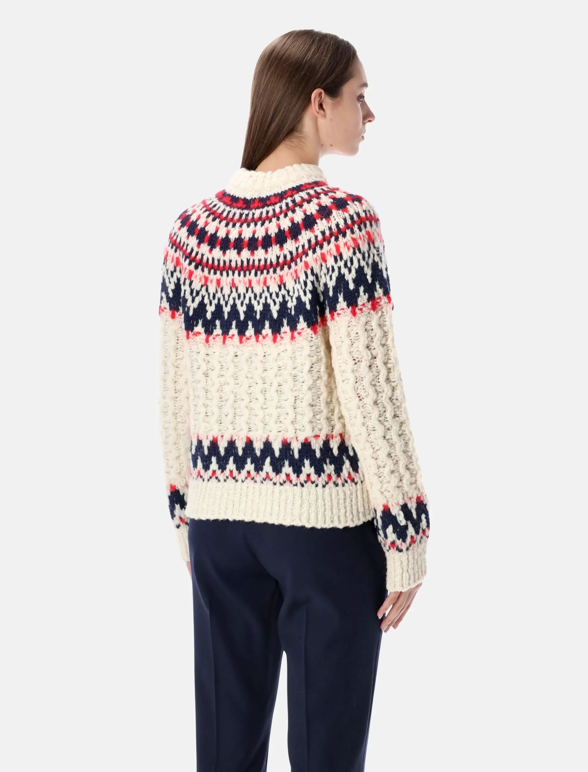 Geometric Jacquard Wool Blend Jumper Moncler – Гарантія оригінальності – вид ззаду