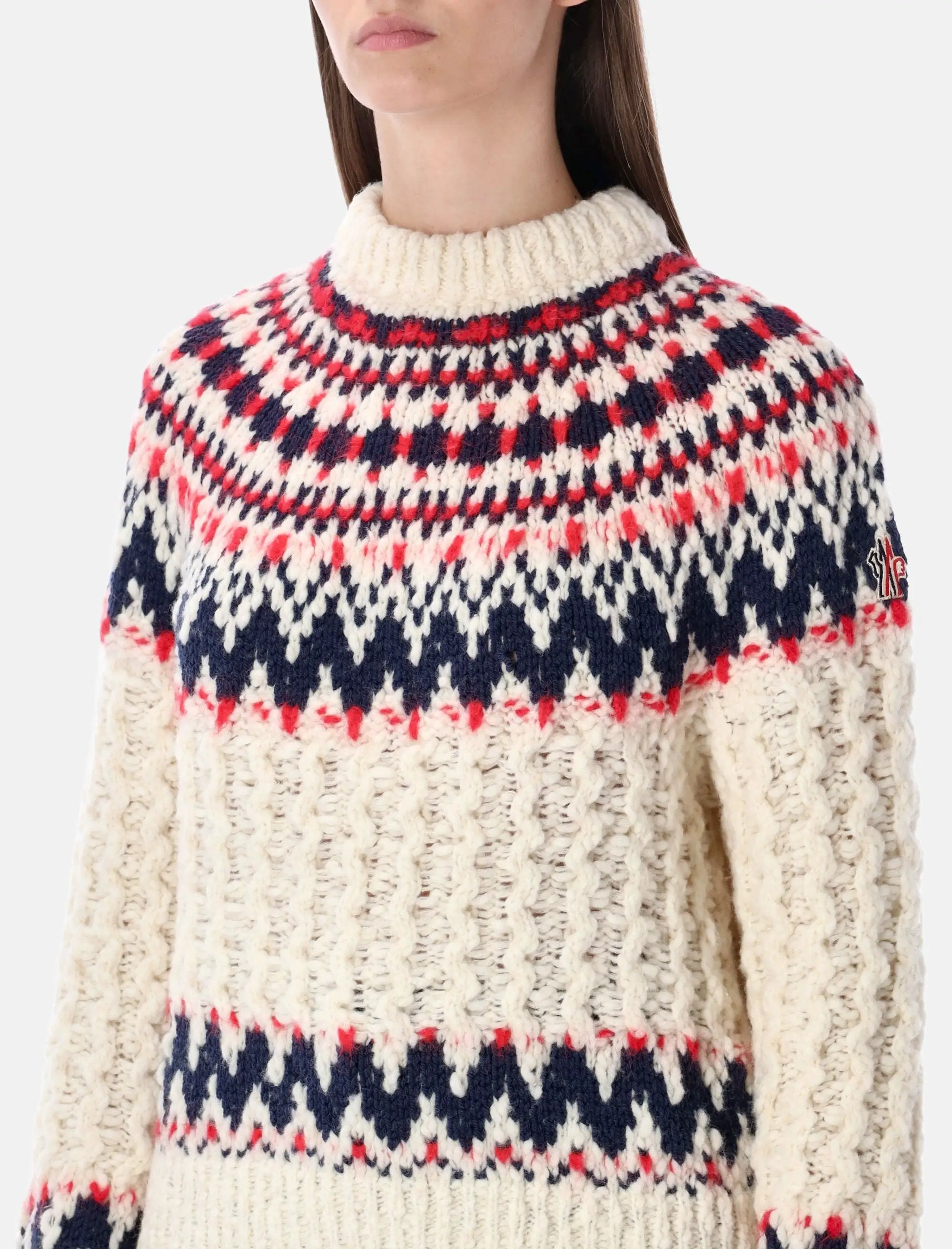 Geometric Jacquard Wool Blend Jumper Moncler – Гарантія оригінальності – детальний вид