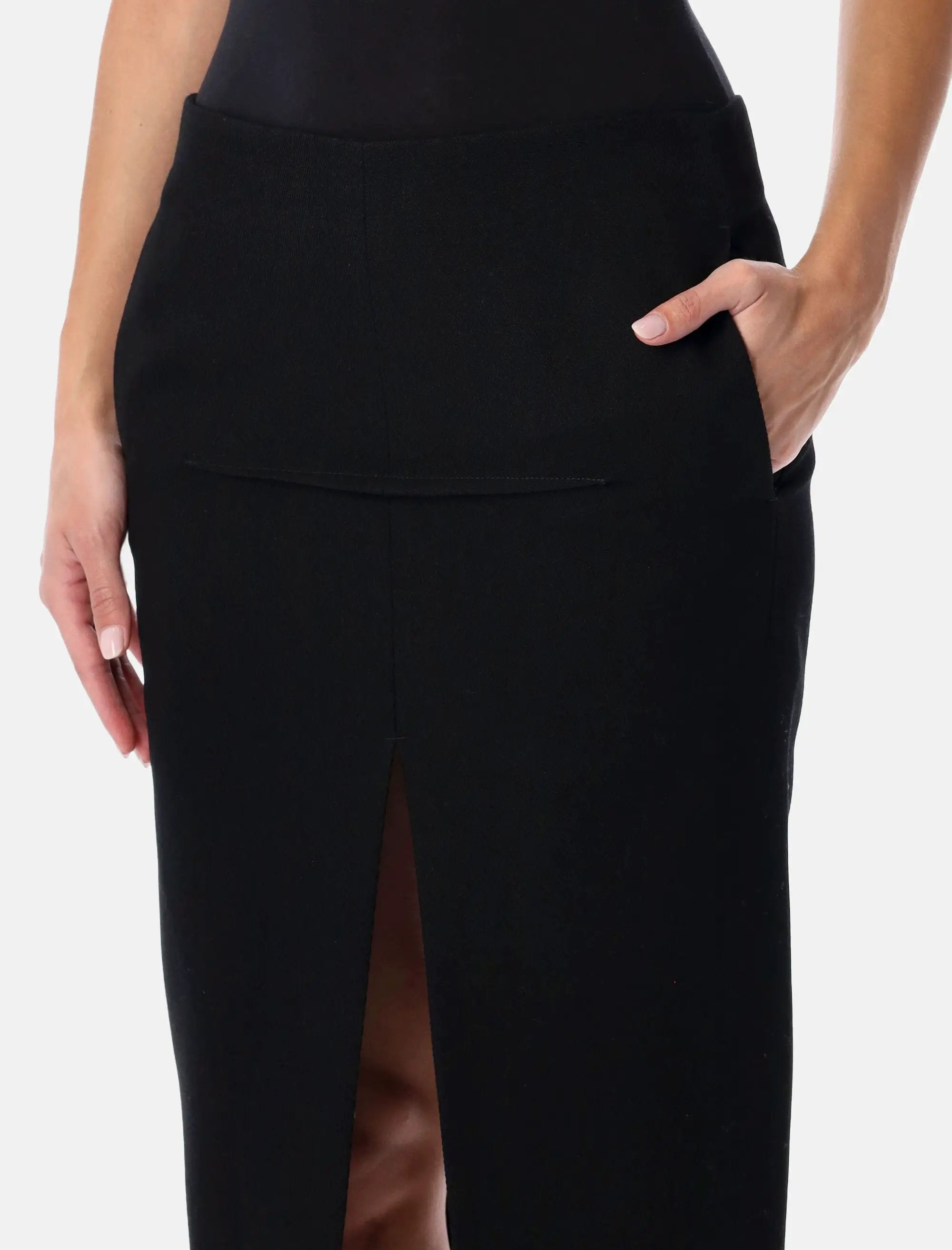 Black Long Sliced Skirt Rick owens оригінал – Купити в Україні – детальний вид