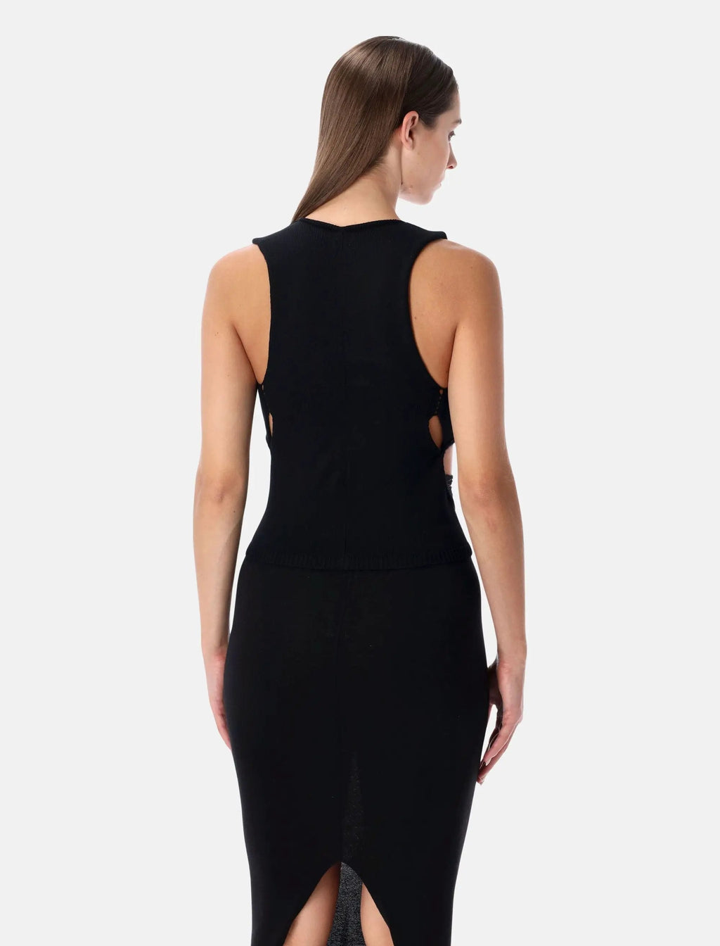 Black Wool Cut Out Top Rick owens оригінал – Купити в Україні – вид ззаду
