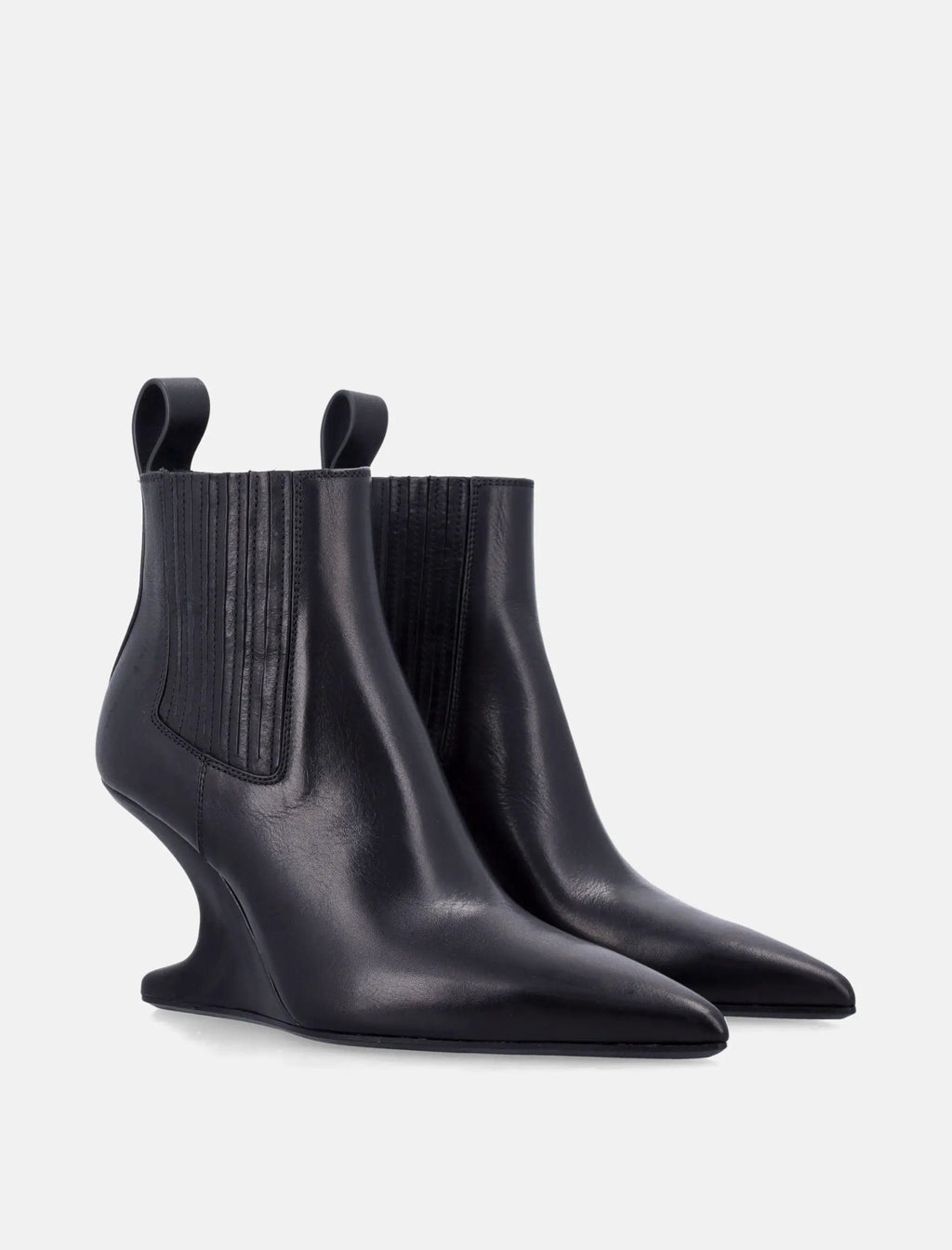 Ankle Sharp Black Washed Calf Leather Boots Rick owens – Гарантія оригінальності – вид ззаду