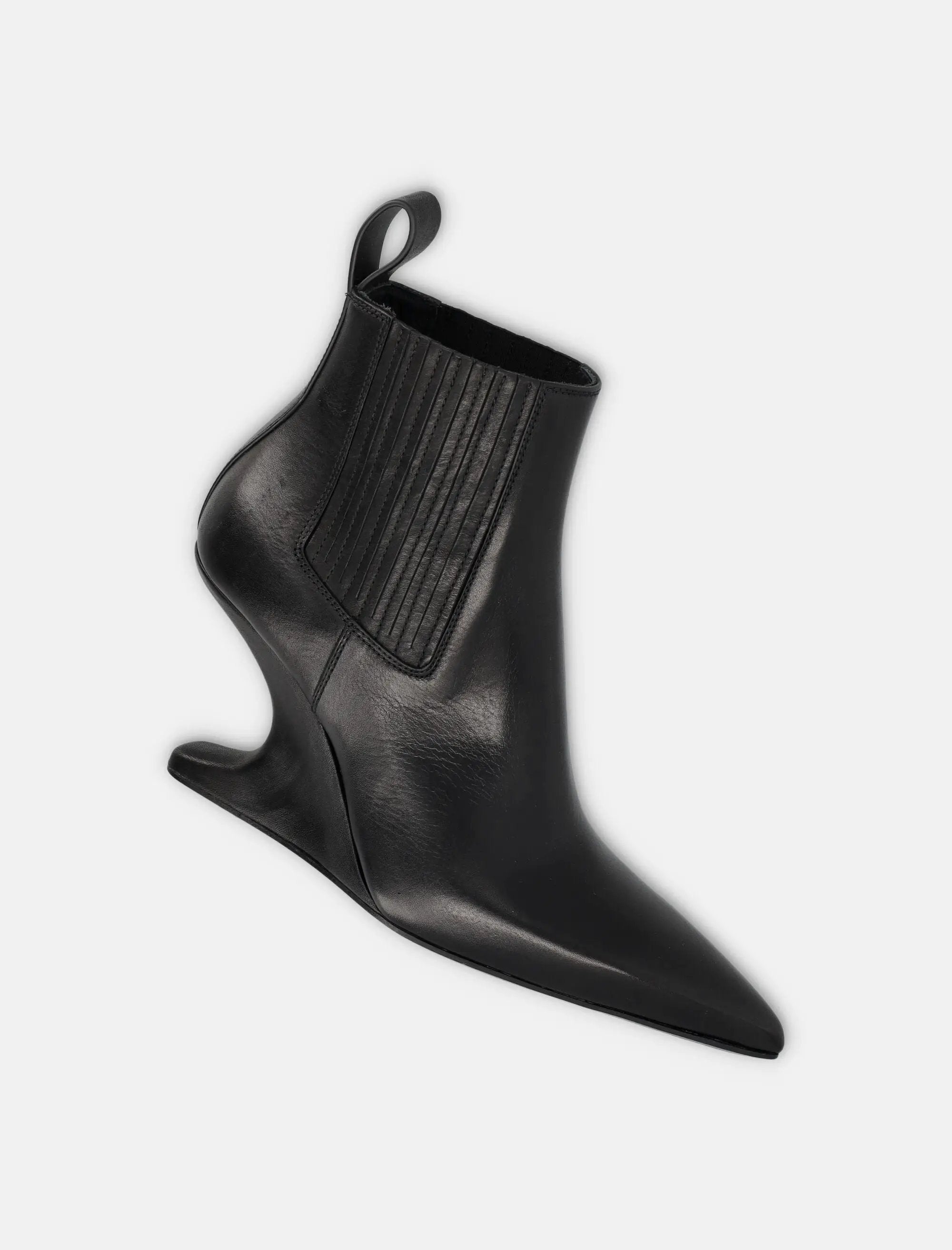 Ankle Sharp Black Washed Calf Leather Boots Rick owens – Гарантія оригінальності – детальний вид