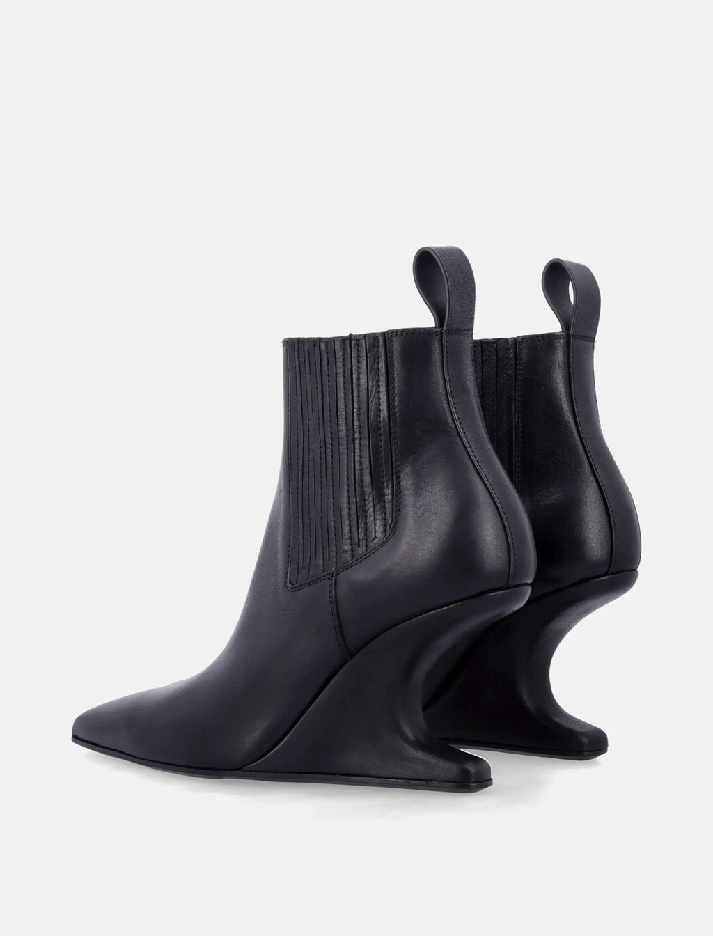 Ankle Sharp Black Washed Calf Leather Boots Rick owens – Гарантія оригінальності – збільшений вид