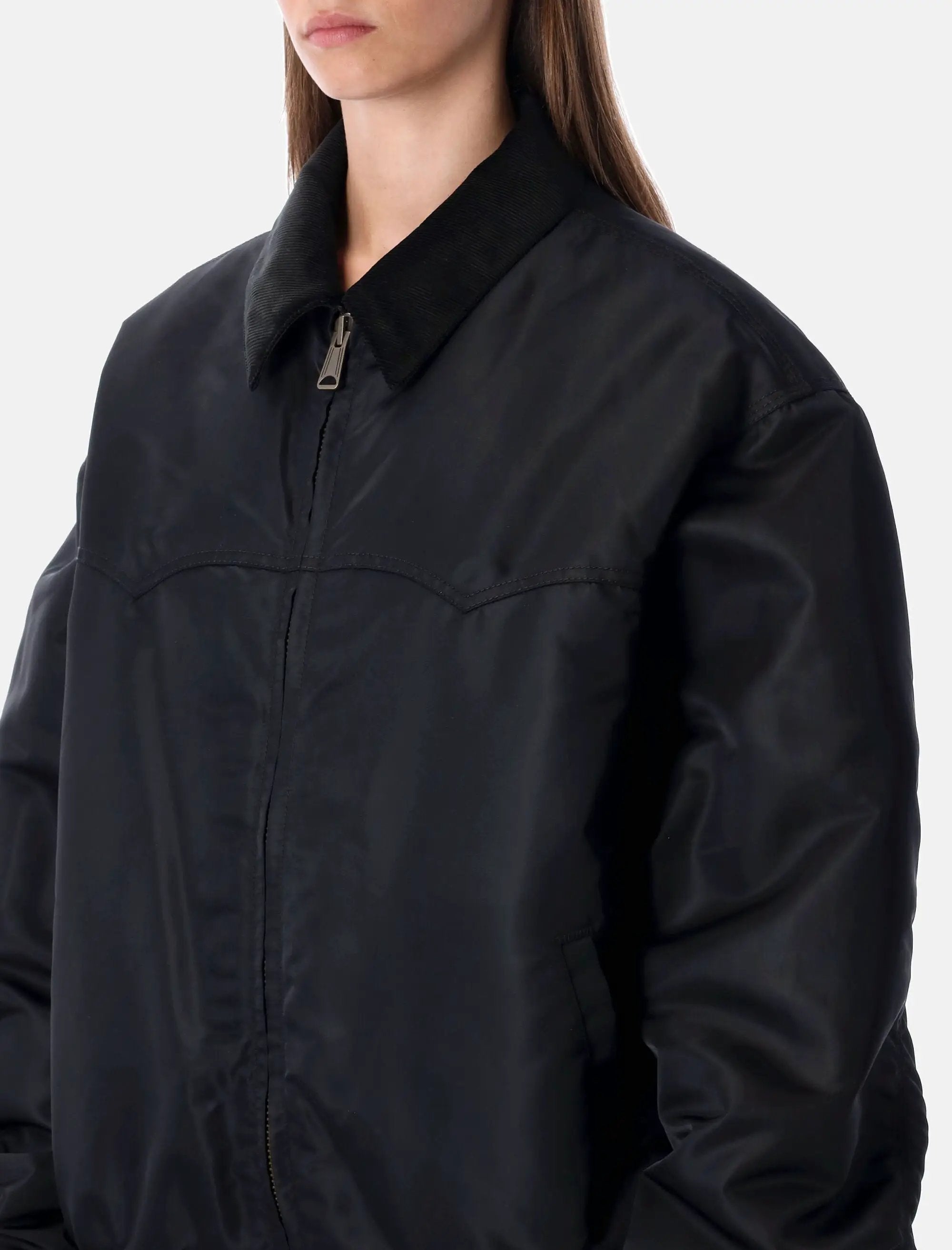 Оригінальна Oversized Nylon Bomber Jacket With Velvet Collar Maison margiela – детальний вид