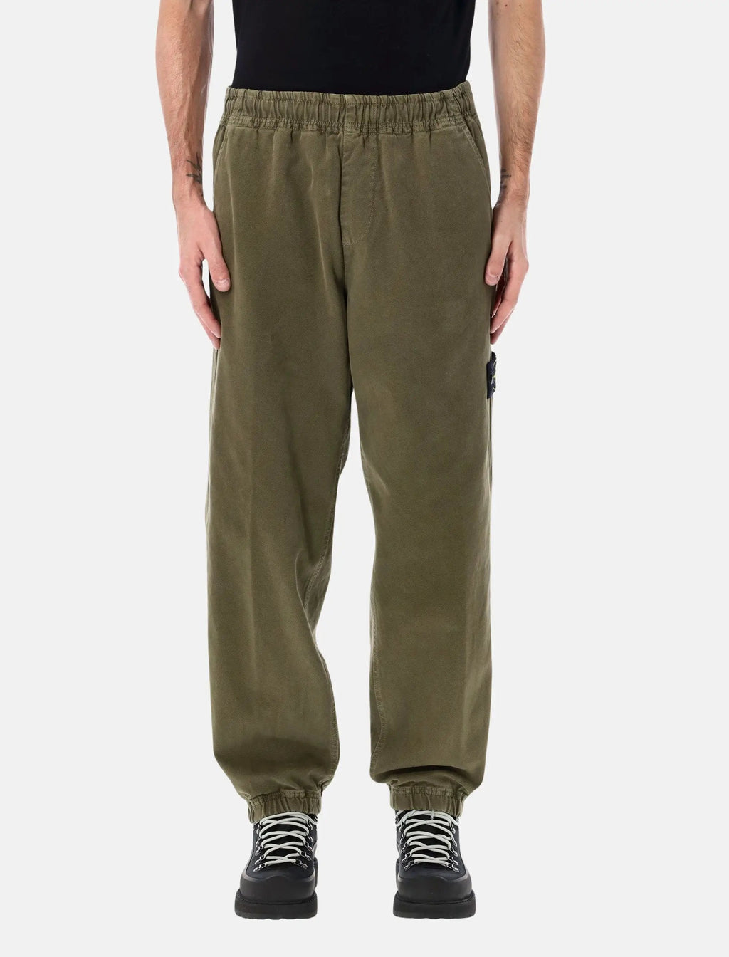 Organic Panama Cotton Old Effect Jogger Trousers Stone island оригінал – Купити в Україні – боковий вид
