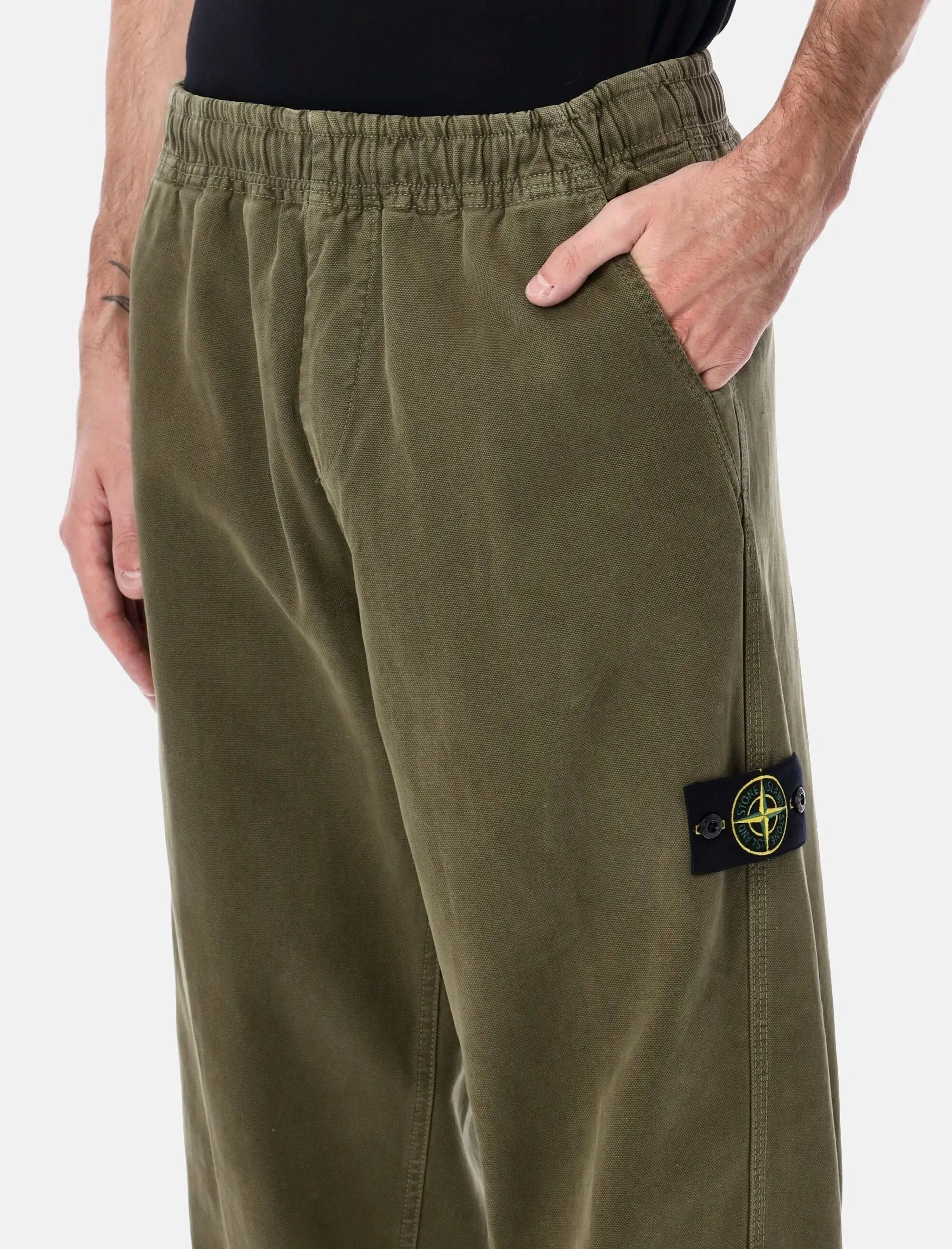 Organic Panama Cotton Old Effect Jogger Trousers Stone island оригінал – Купити в Україні – детальний вид