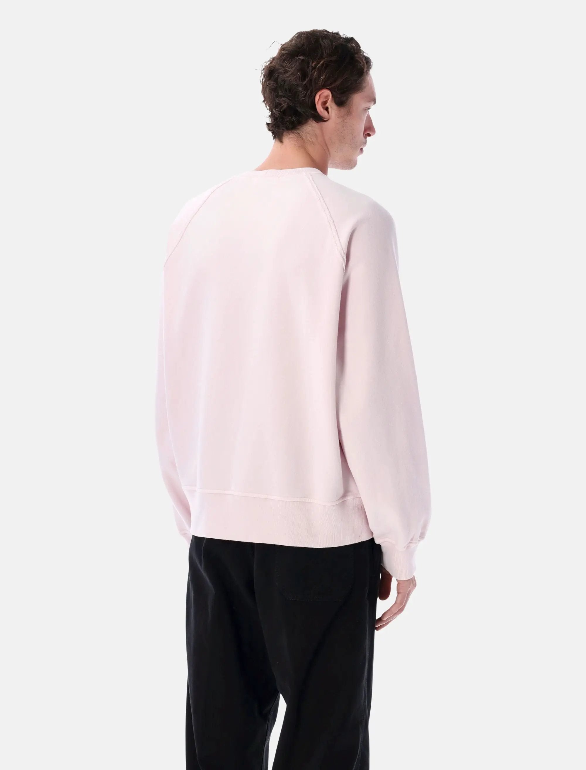 Oversized Crewneck Sweatshirt In Brushed Organic Cotton Stone island оригінал – Купити в Україні – вид ззаду