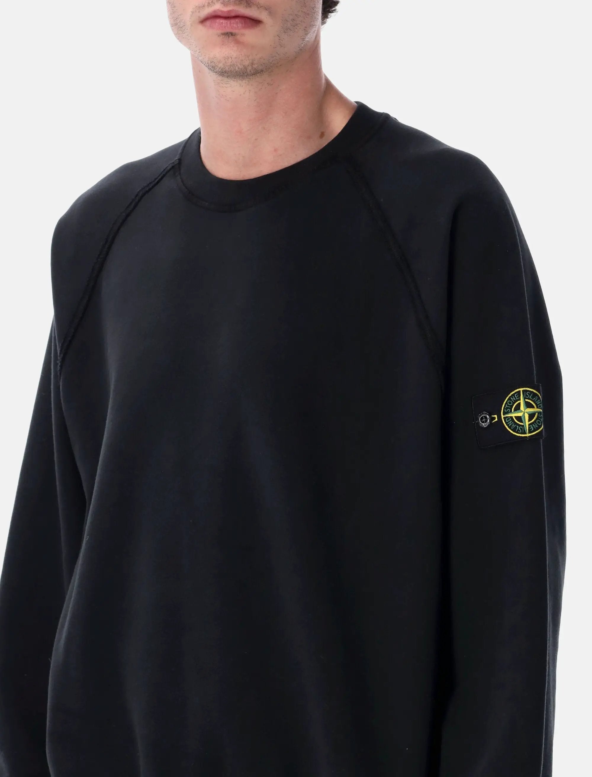Oversized Crewneck Sweatshirt In Brushed Organic Cotton Stone island оригінал – Купити в Україні – детальний вид