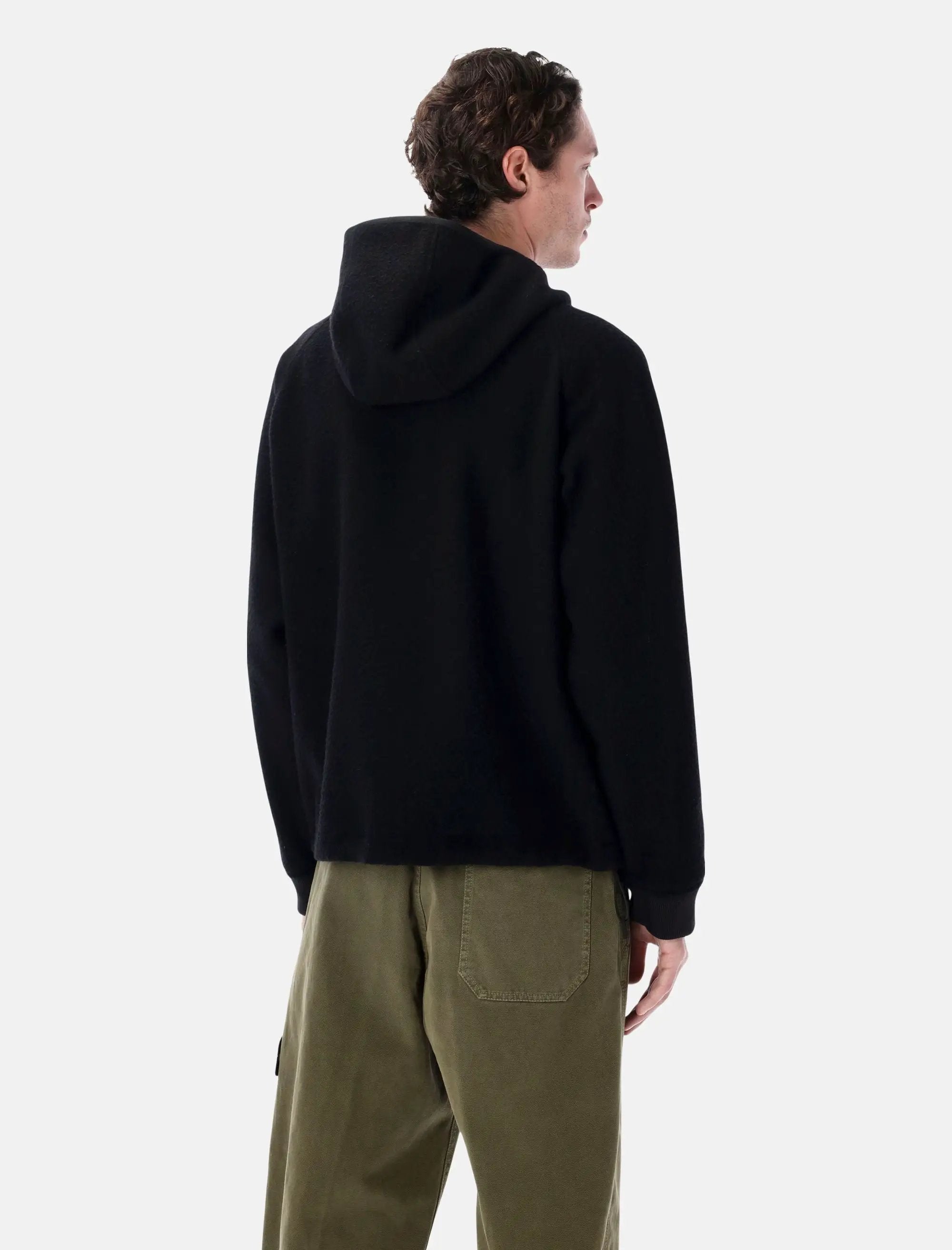 Оригінальна Hooded Jacket In Ratteened Wool Nylon Stone island – вид ззаду