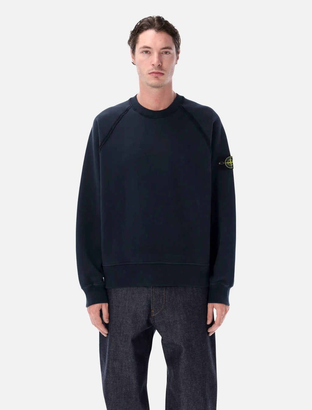Oversized Crewneck Sweatshirt In Brushed Organic Cotton Stone island оригінал – Купити в Україні – боковий вид