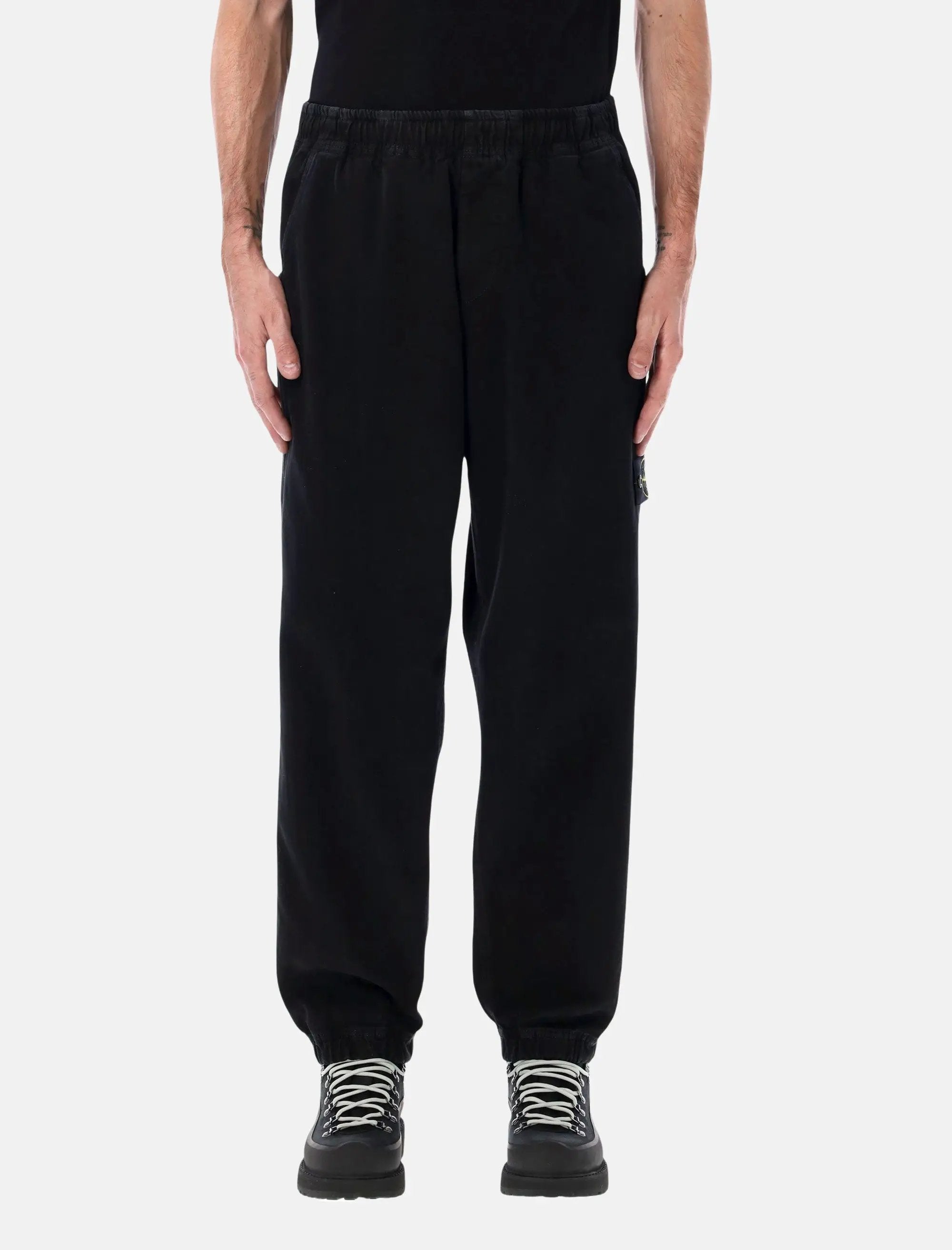 Organic Panama Cotton Old Effect Jogger Trousers Stone island оригінал – Купити в Україні – боковий вид