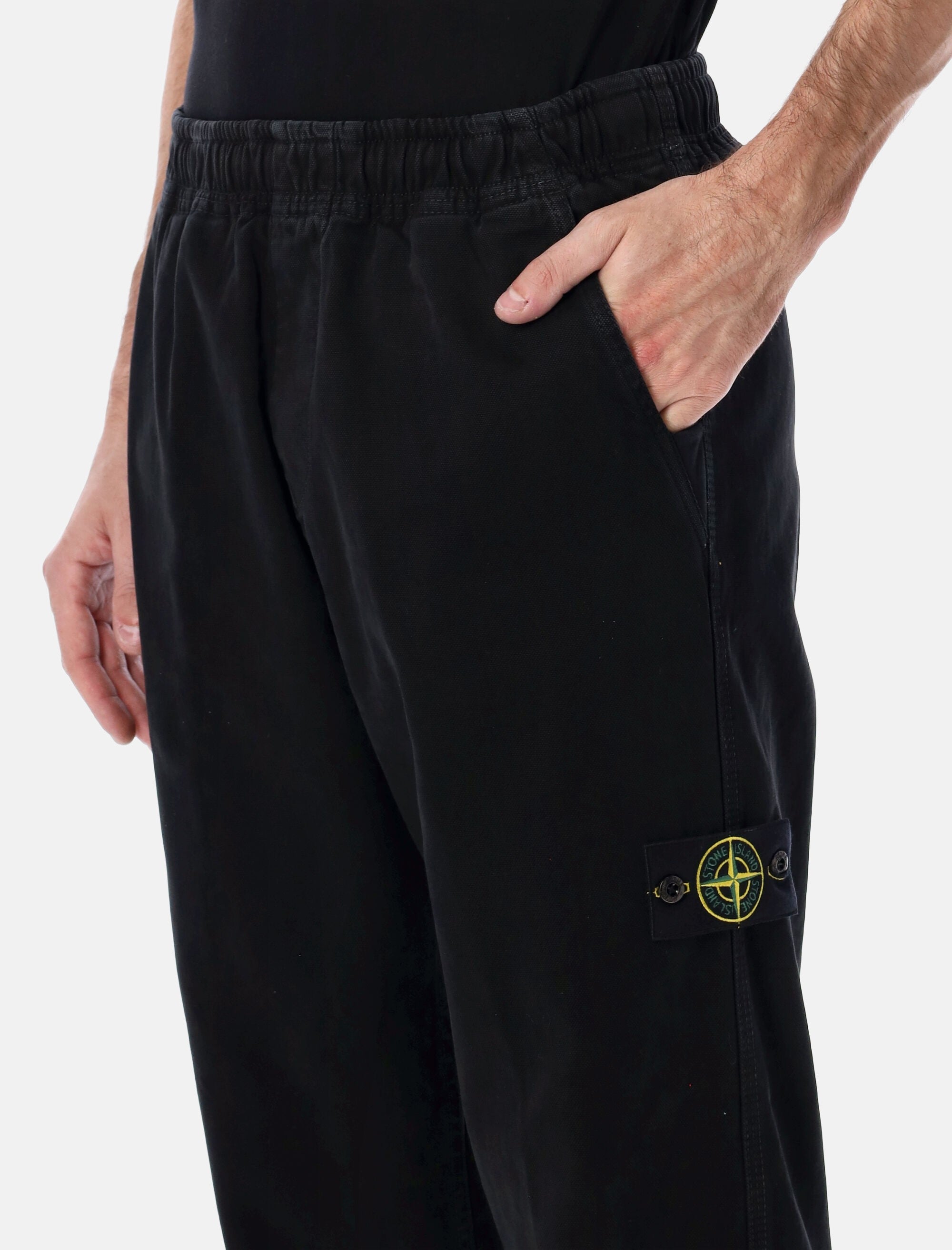 Organic Panama Cotton Old Effect Jogger Trousers Stone island оригінал – Купити в Україні – вид ззаду