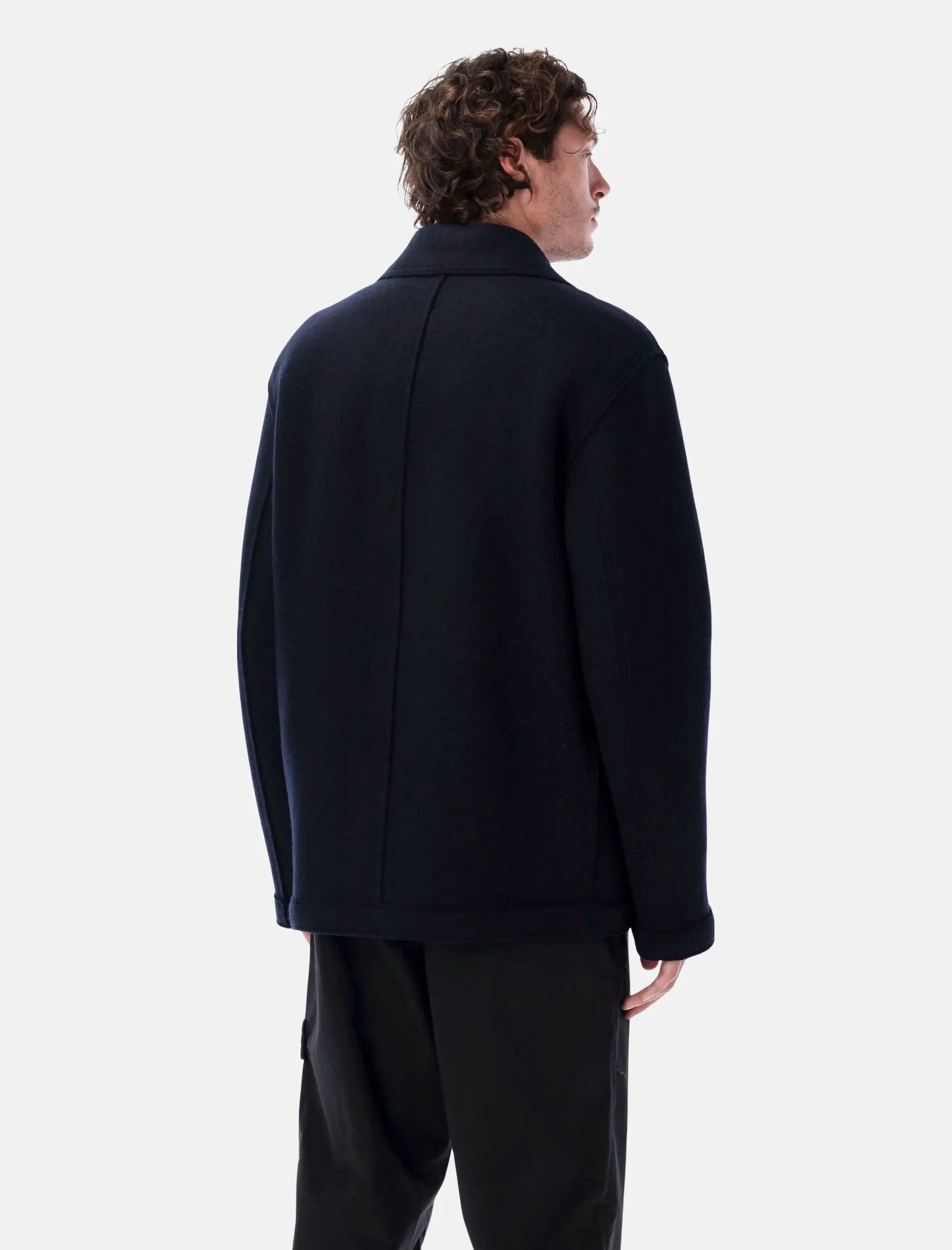 Оригінальна Oversized Double Breasted Rws Wool Coat Stone island – вид ззаду