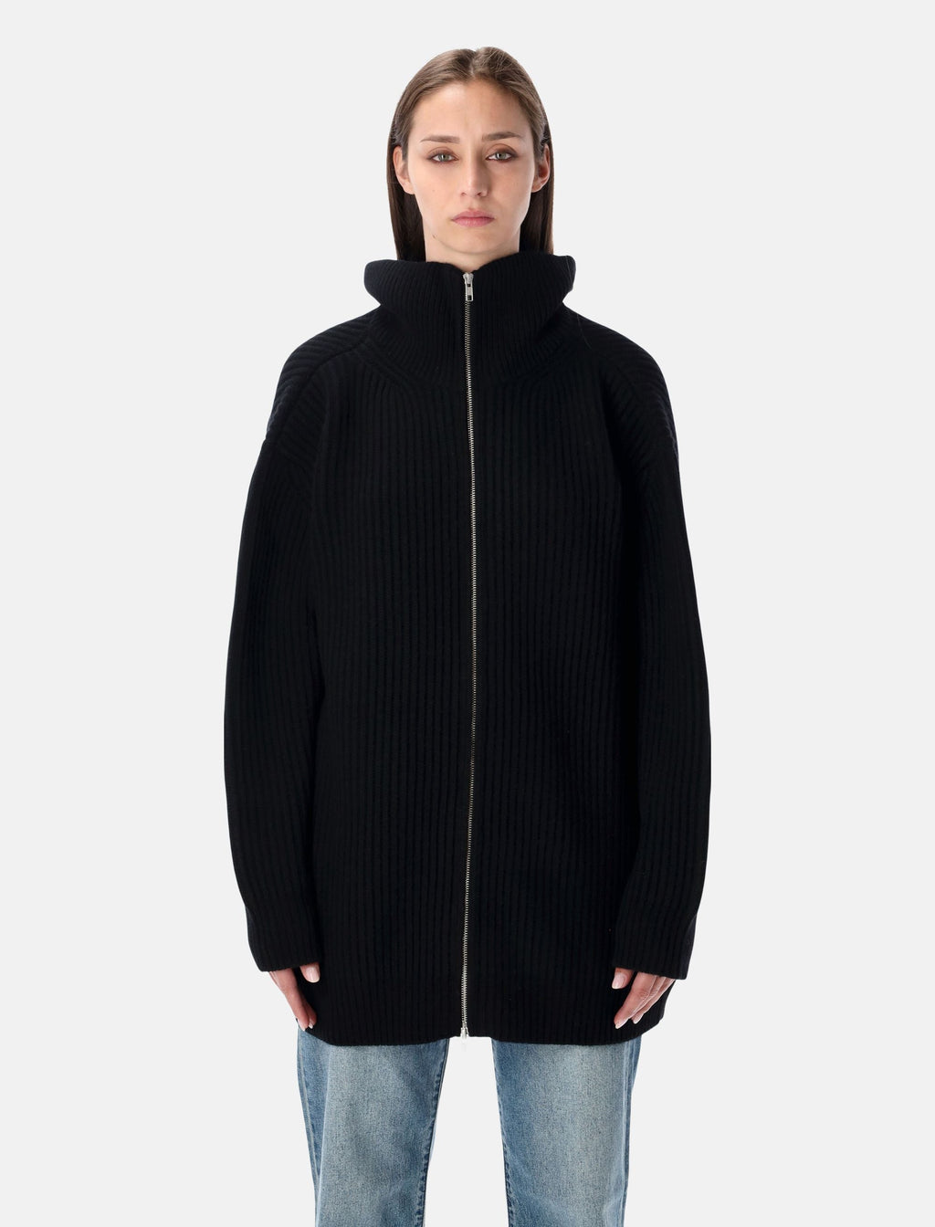 Оригінальна Ribbed Wool Blend Cardigan Dress Maison margiela – боковий вид