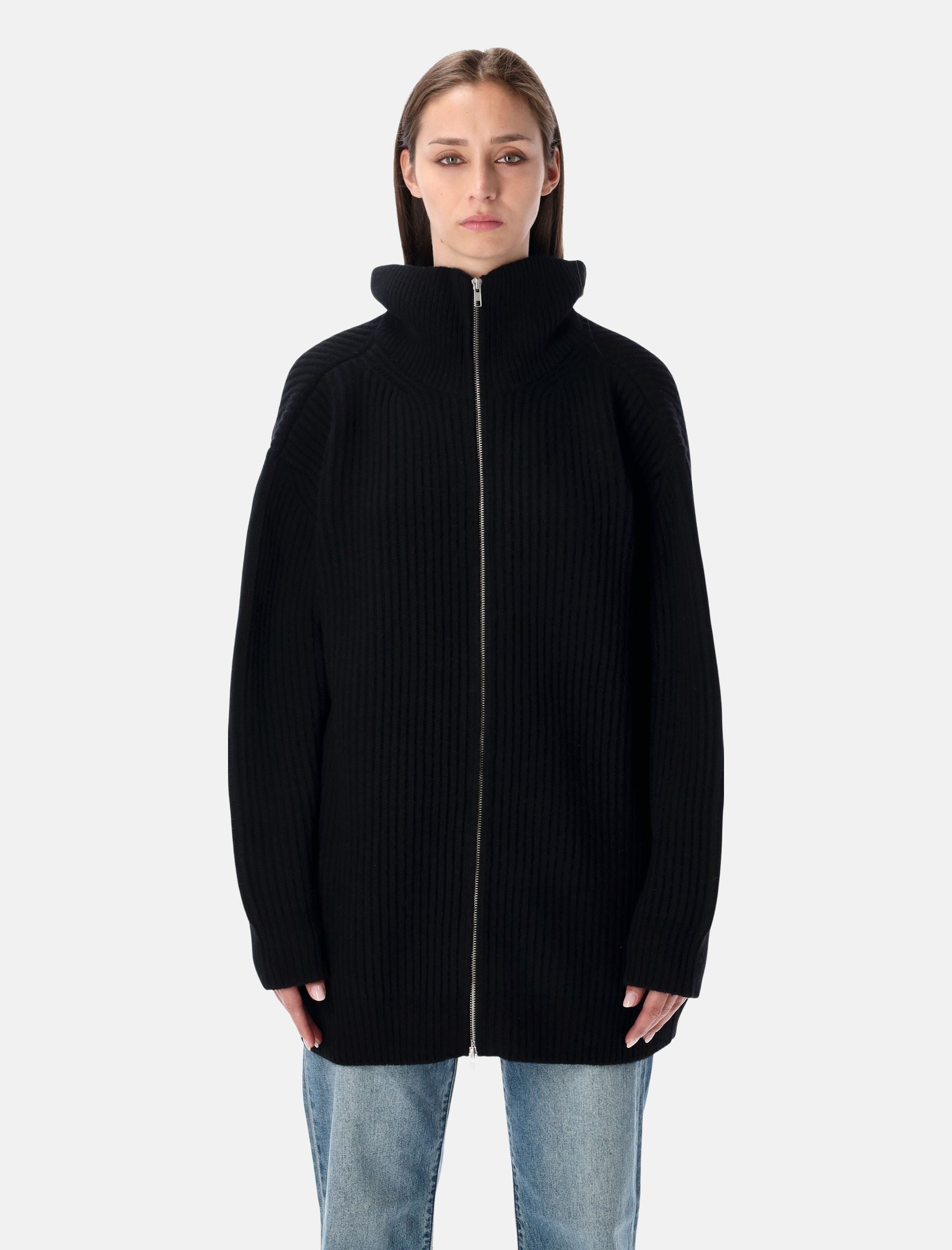 Оригінальна Ribbed Wool Blend Cardigan Dress Maison margiela – боковий вид