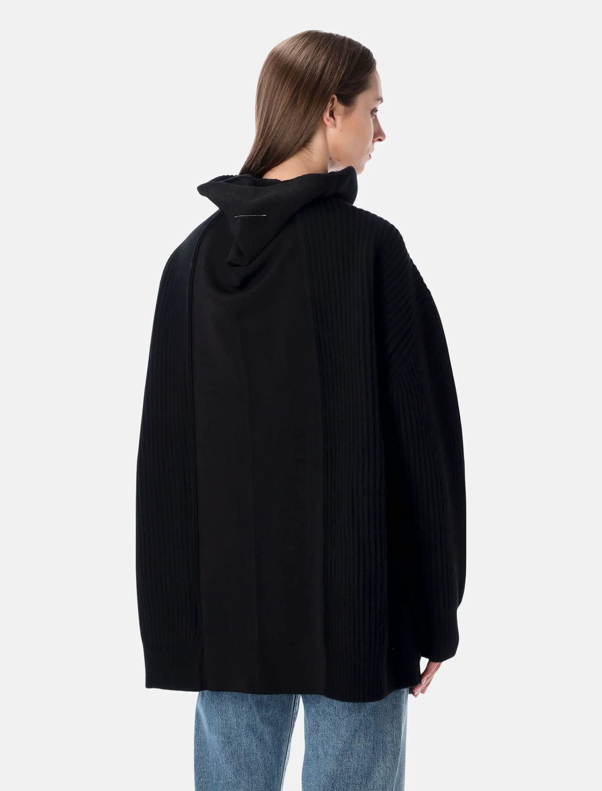 Оригінальна Ribbed Wool Blend Cardigan Dress Maison margiela – вид ззаду