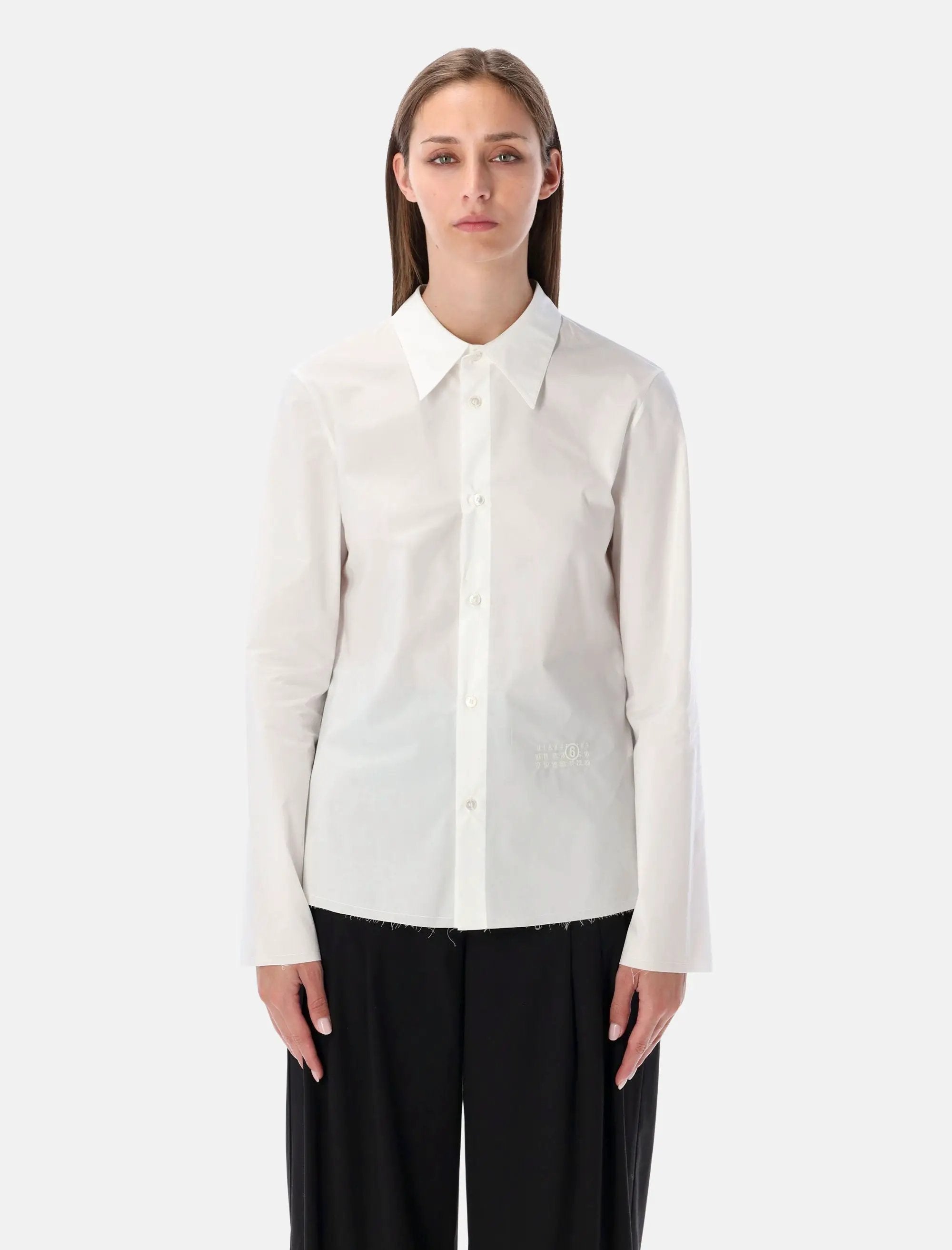 White Poplin Shirt With Back Panel Maison margiela оригінал – Купити в Україні – боковий вид