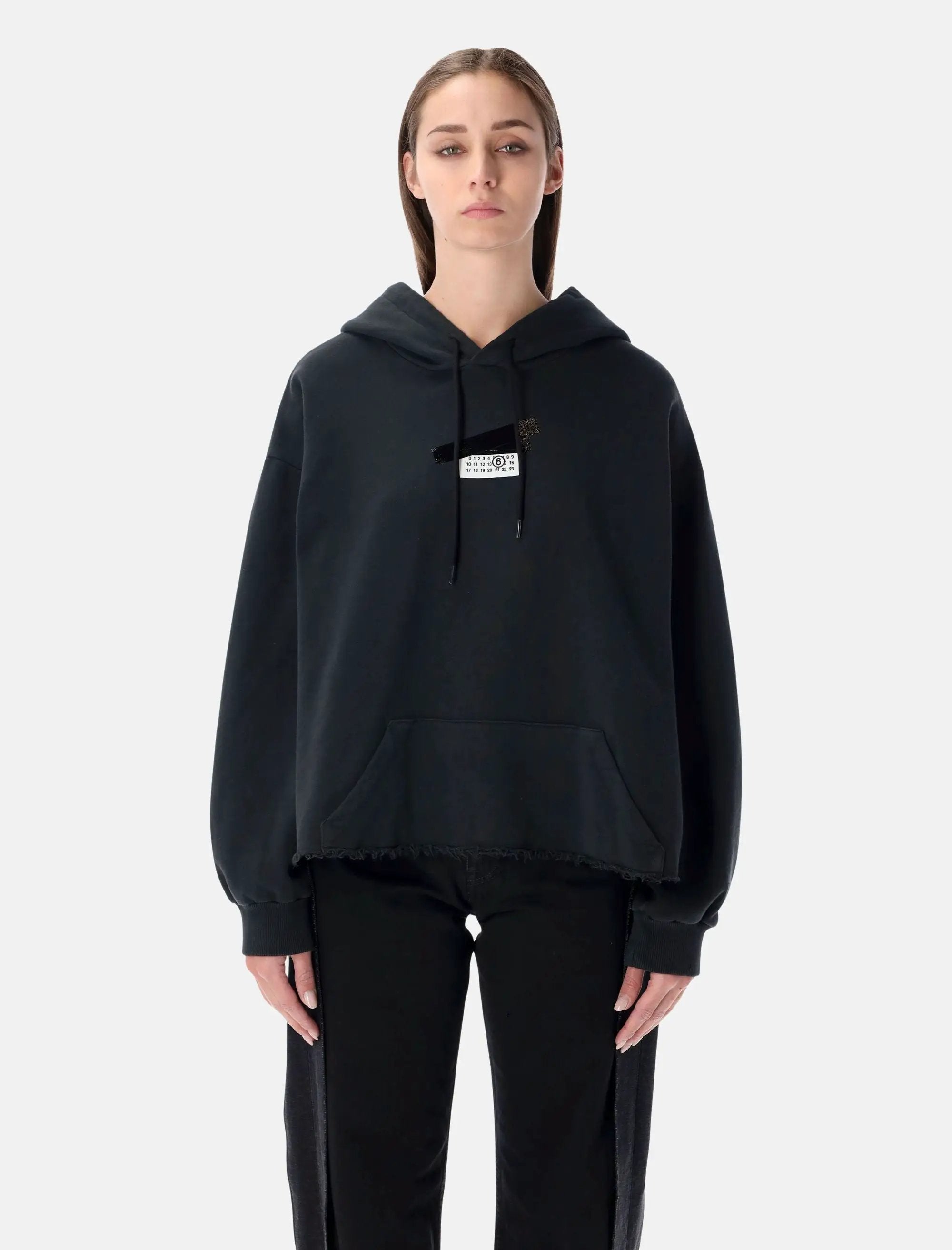 Black Logo Hoodie Maison margiela – Гарантія оригінальності – боковий вид