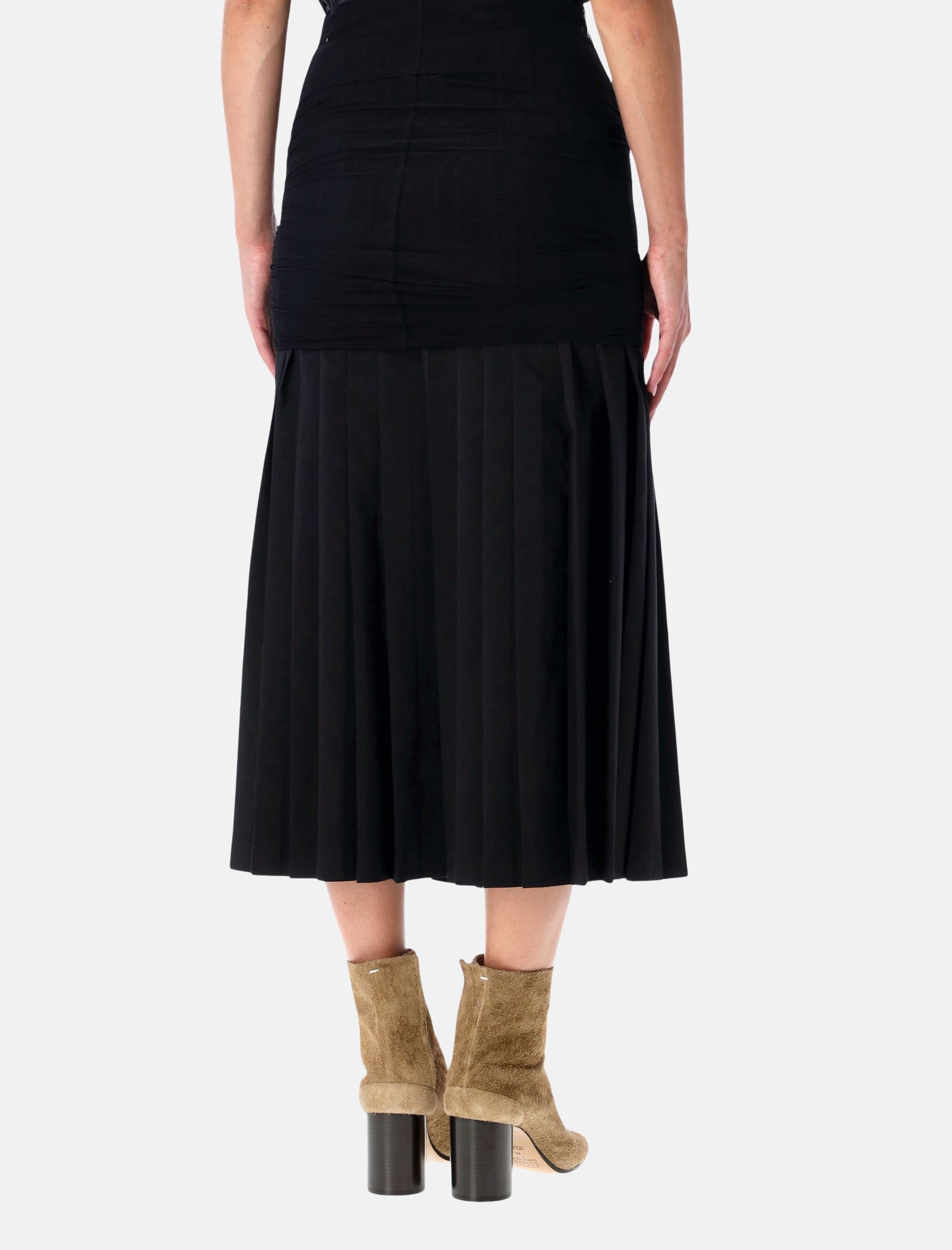 Оригінальна Wool Blend Pleated MIDI Skirt Maison margiela – боковий вид