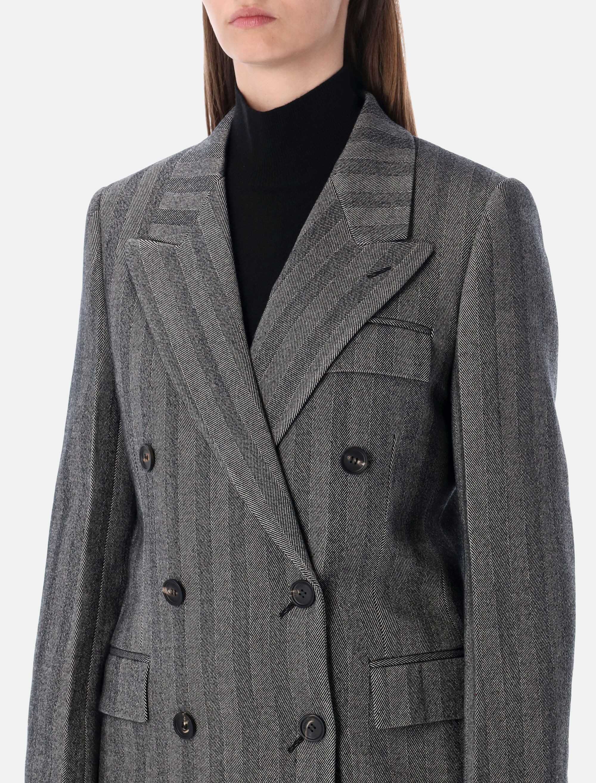 Oversized Double Breasted Chevron Wool Coat Salvatore ferragamo оригінал – Купити в Україні – детальний вид