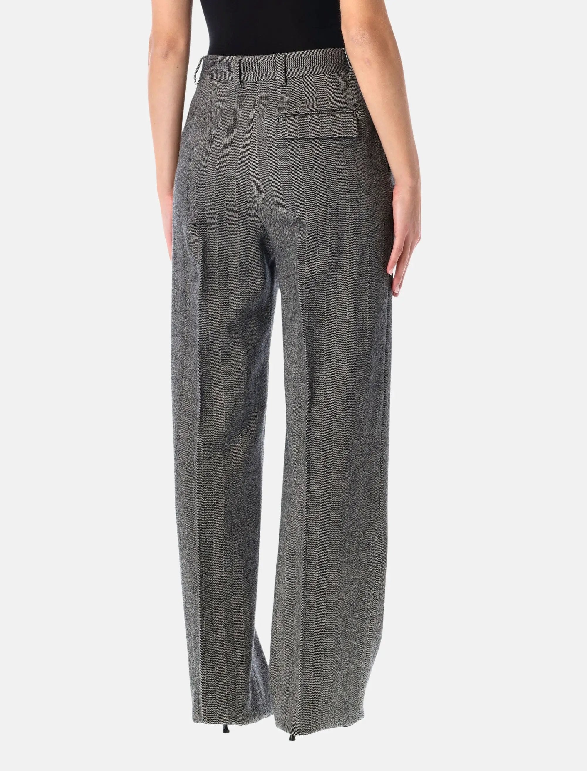 Chevron Wool Tailored Trousers Salvatore ferragamo оригінал – Купити в Україні – вид ззаду