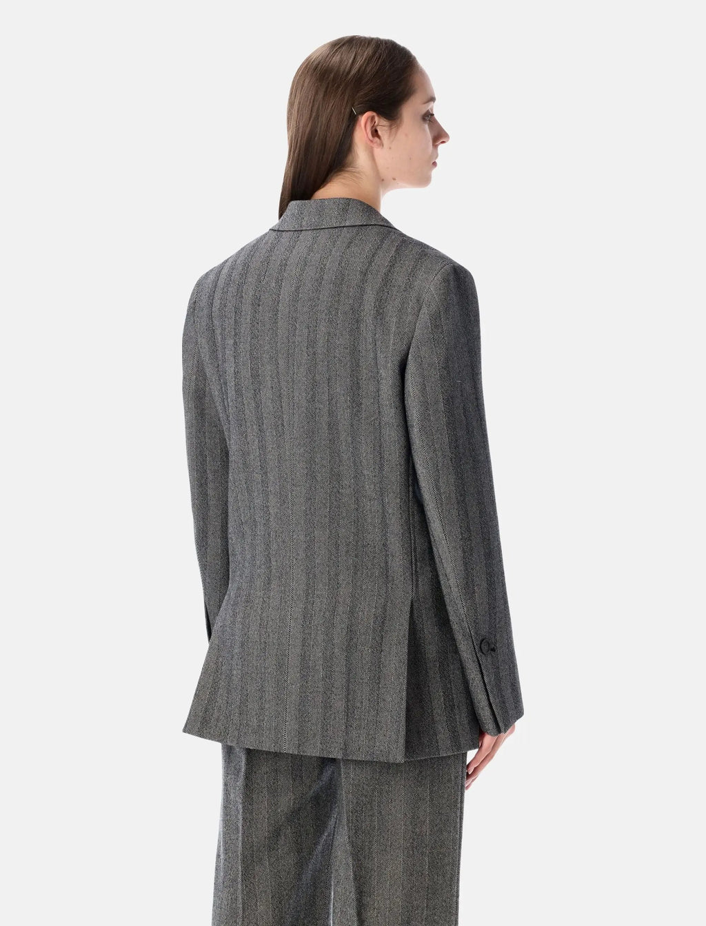 Оригінальна Oversized Double Breasted Chevron Wool Blazer Salvatore ferragamo – вид ззаду