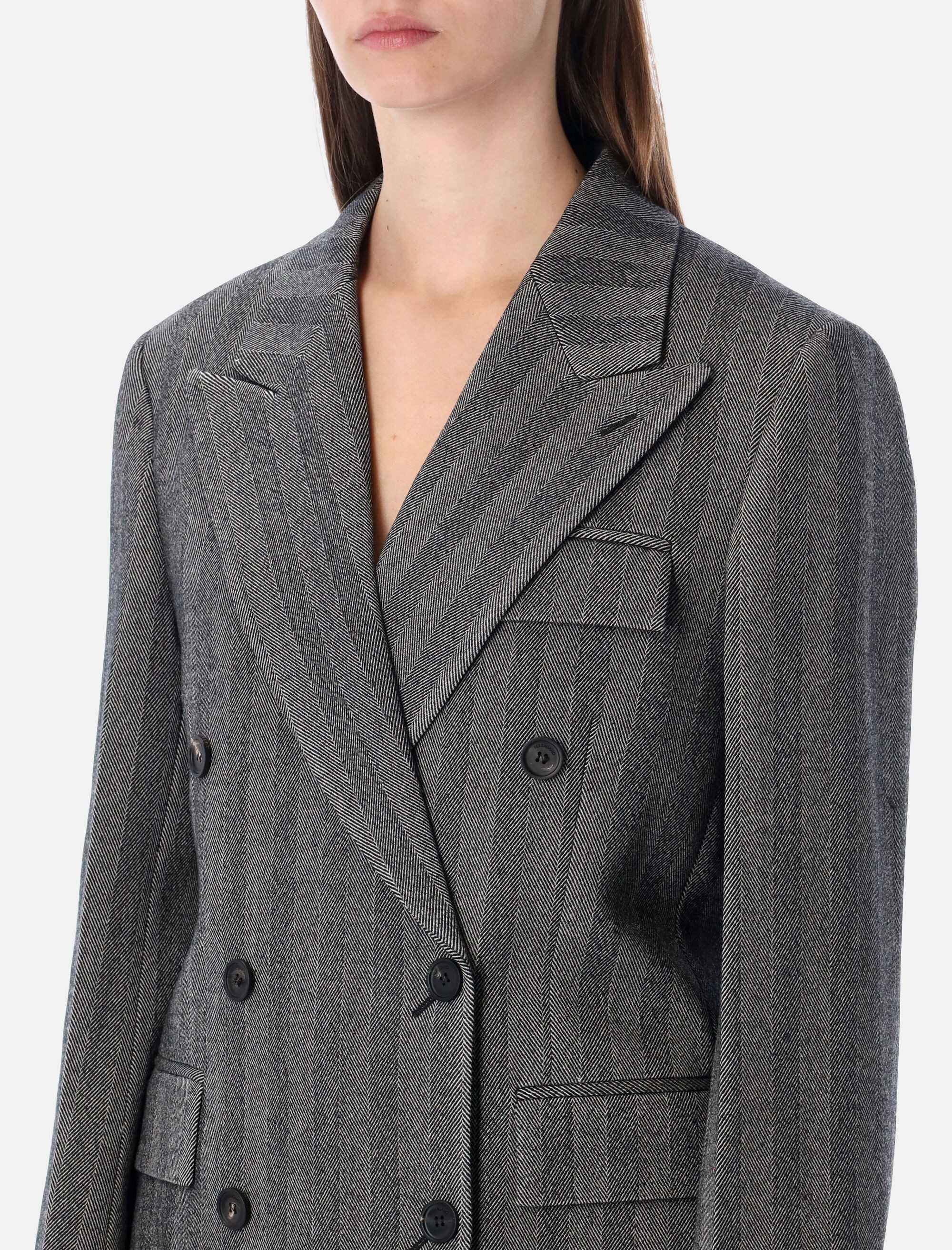 Оригінальна Oversized Double Breasted Chevron Wool Blazer Salvatore ferragamo – детальний вид