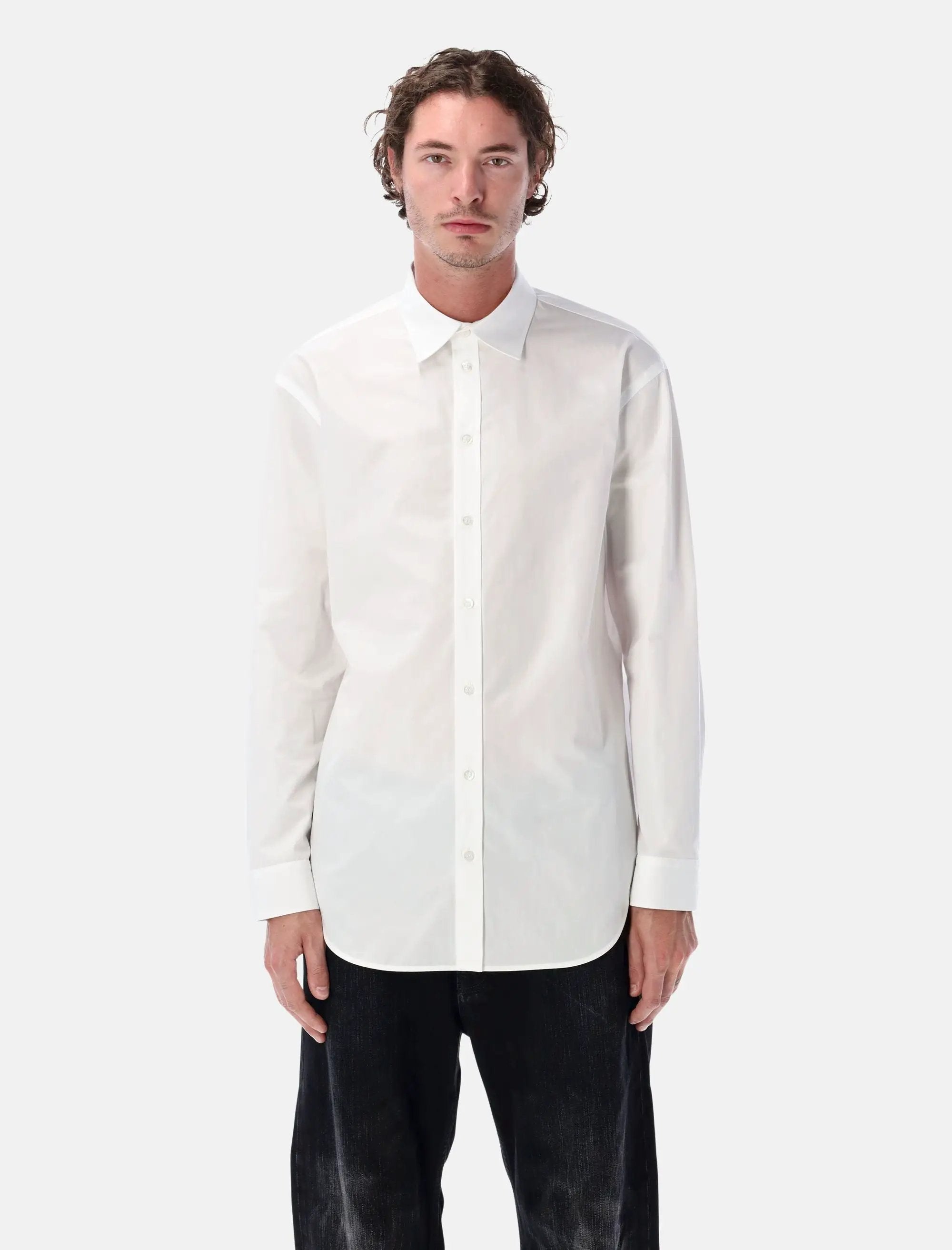 White Poplin Standard Shirt Balenciaga оригінал – Купити в Україні – боковий вид