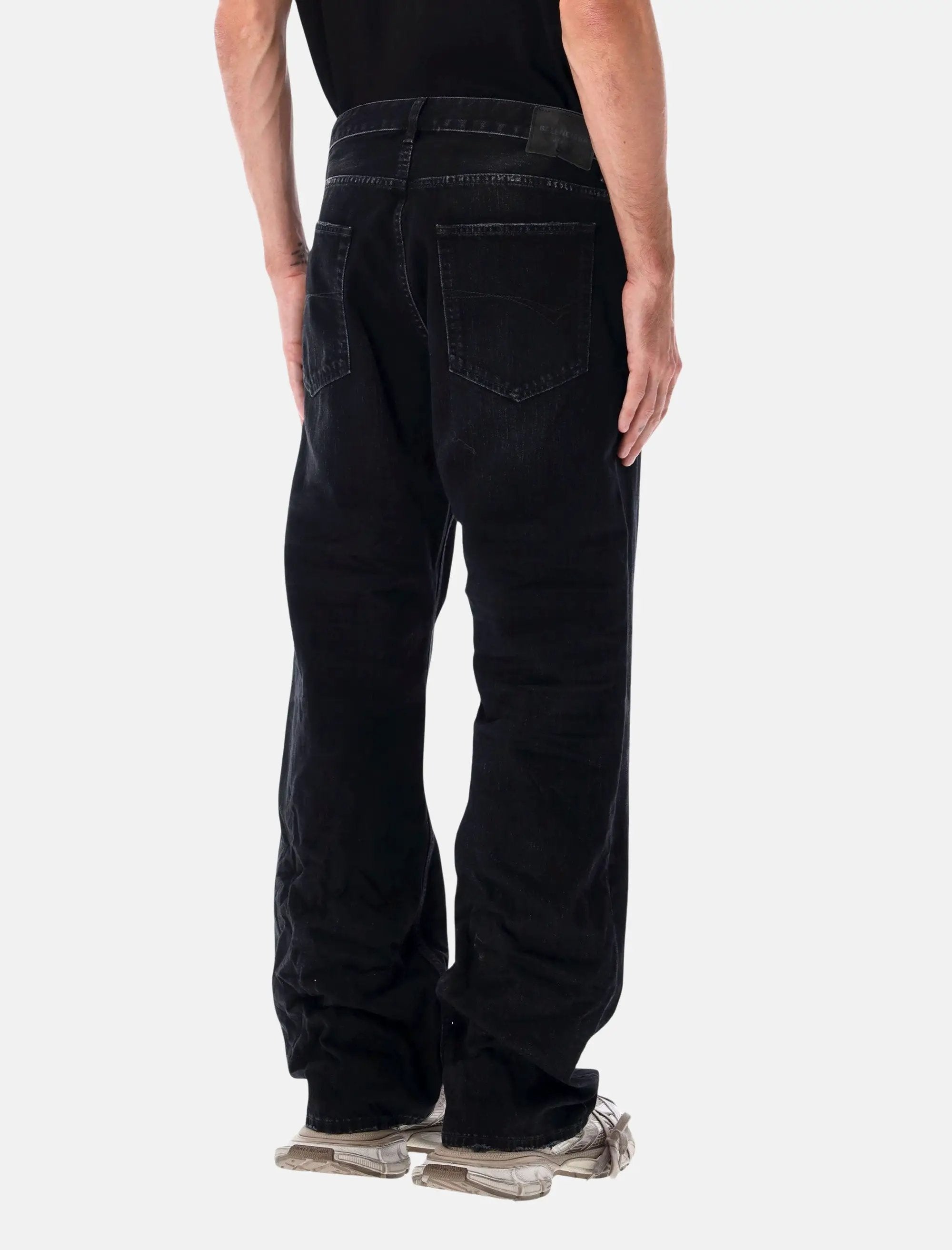 Black Washed Denim Jeans Balenciaga – Гарантія оригінальності – вид ззаду