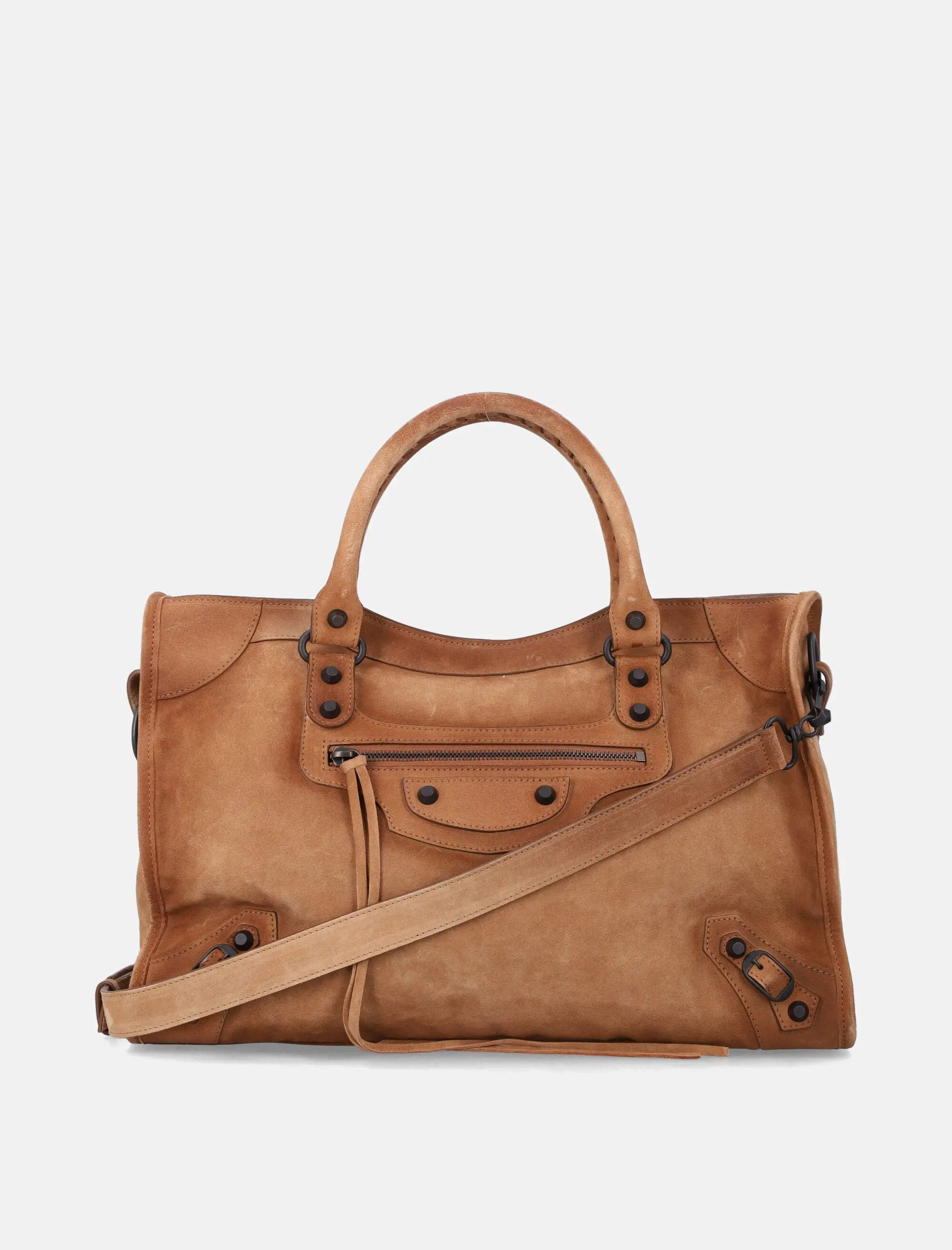 Оригінальна Le City Medium Bag In Waxed Suede Calf Leather Balenciaga – боковий вид