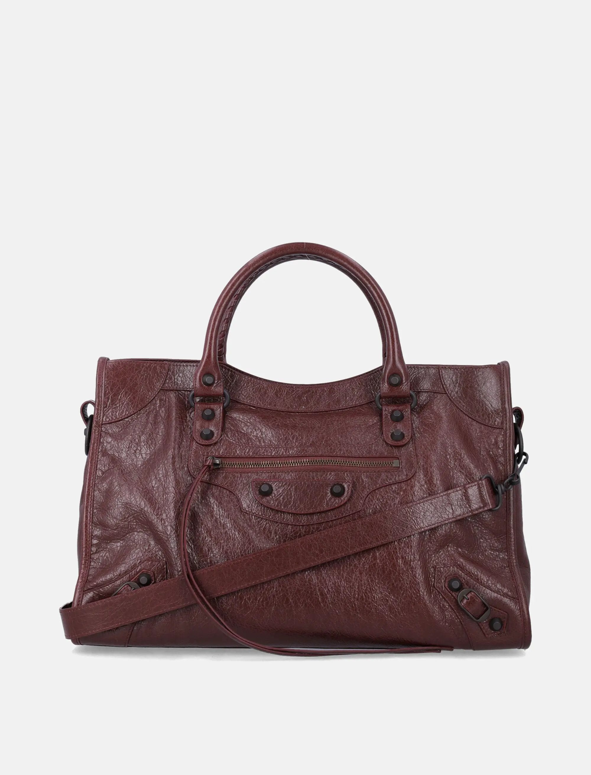 Оригінальна Le City Medium Bag In Volcanic Rock Lambskin Balenciaga – боковий вид