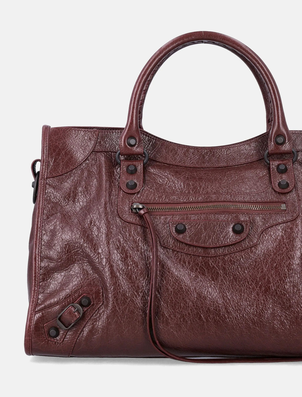Оригінальна Le City Medium Bag In Volcanic Rock Lambskin Balenciaga – вид ззаду