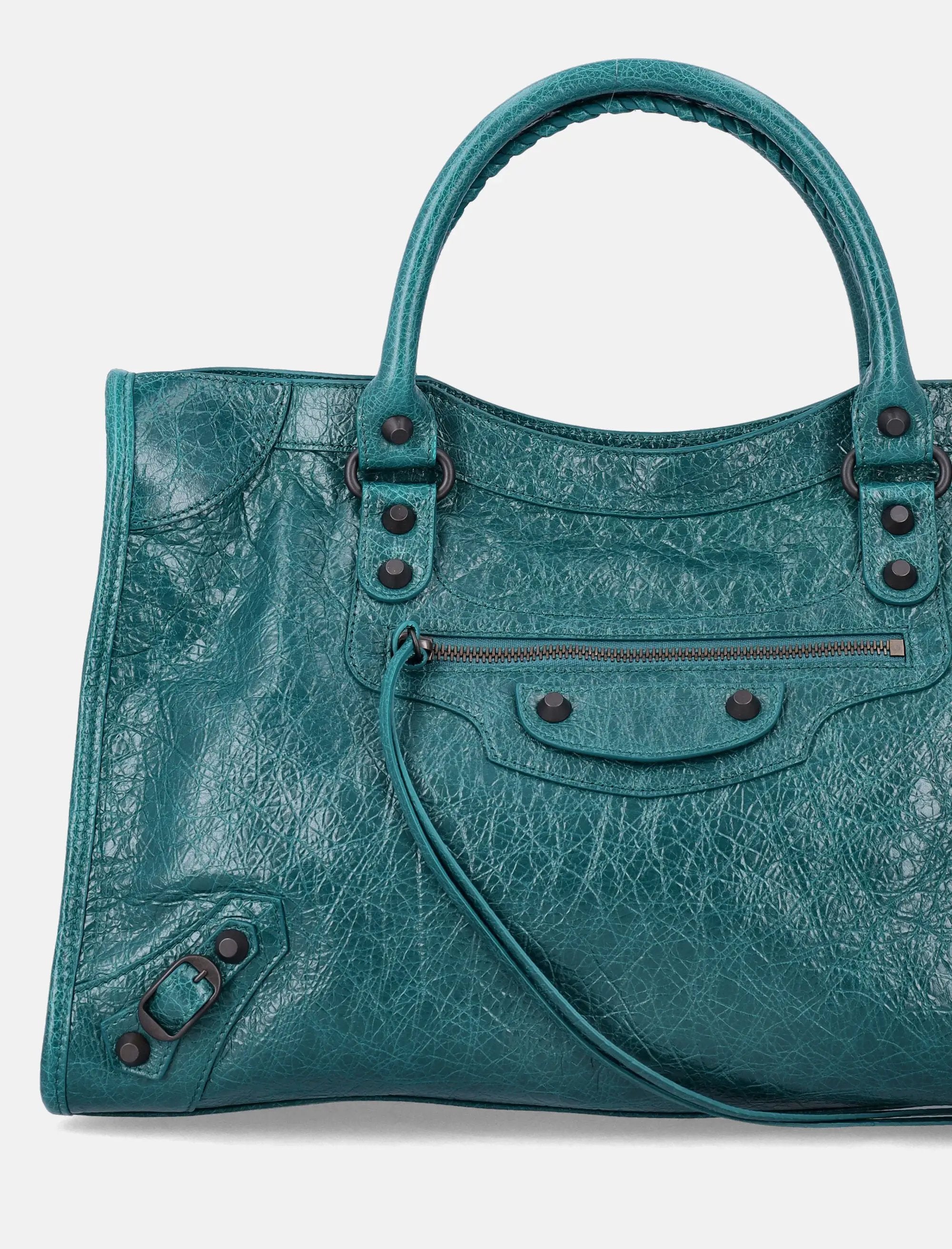 Оригінальна Le City Medium Bag In Volcanic Rock Lambskin Balenciaga – вид ззаду