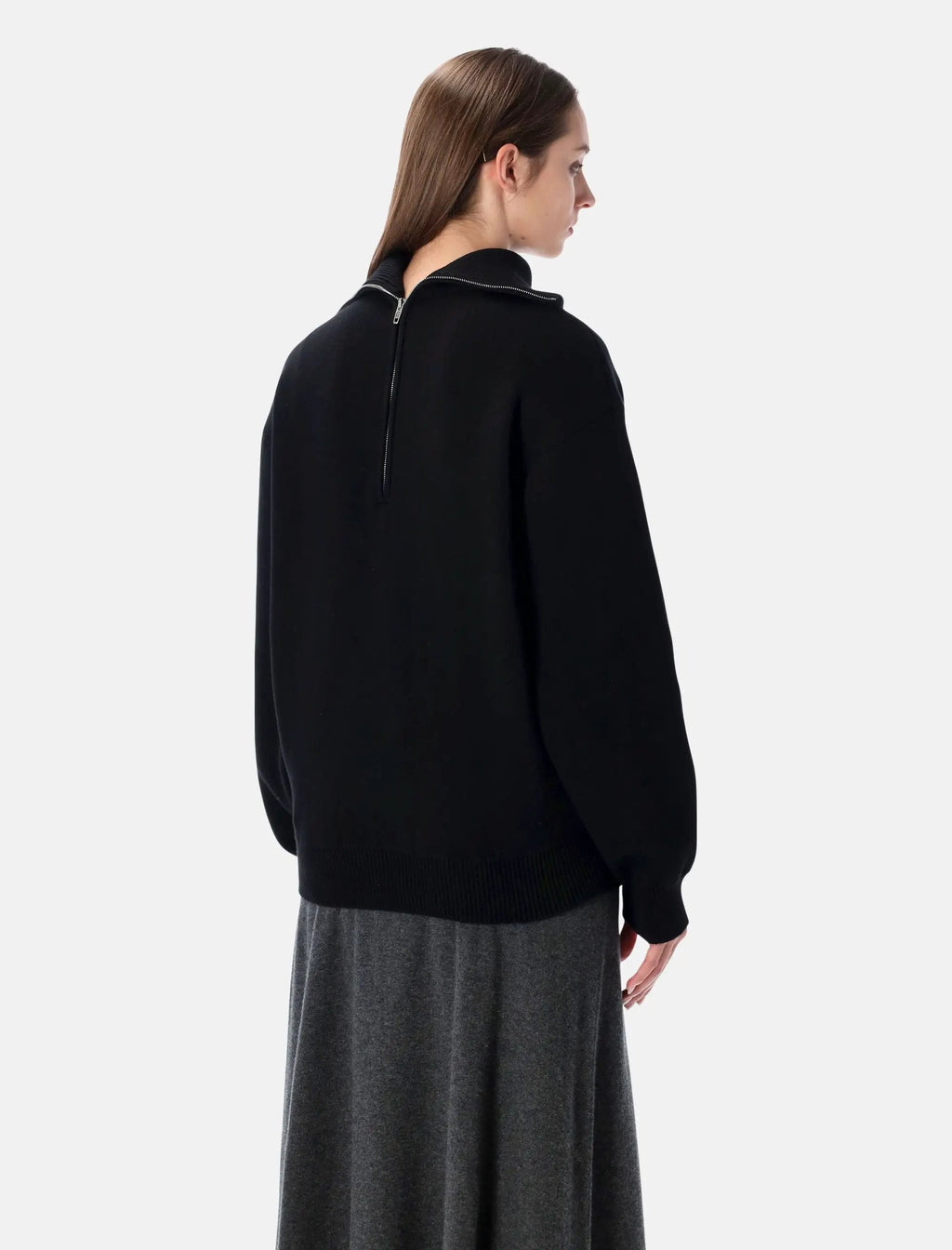 Cotton High Neck Zip Sweater Balenciaga оригінал – Купити в Україні – вид ззаду