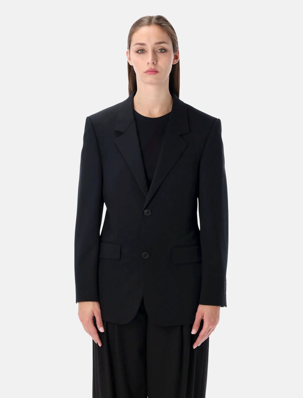 Standard Single Breasted Tailored Blazer In Black Balenciaga – Гарантія оригінальності – боковий вид