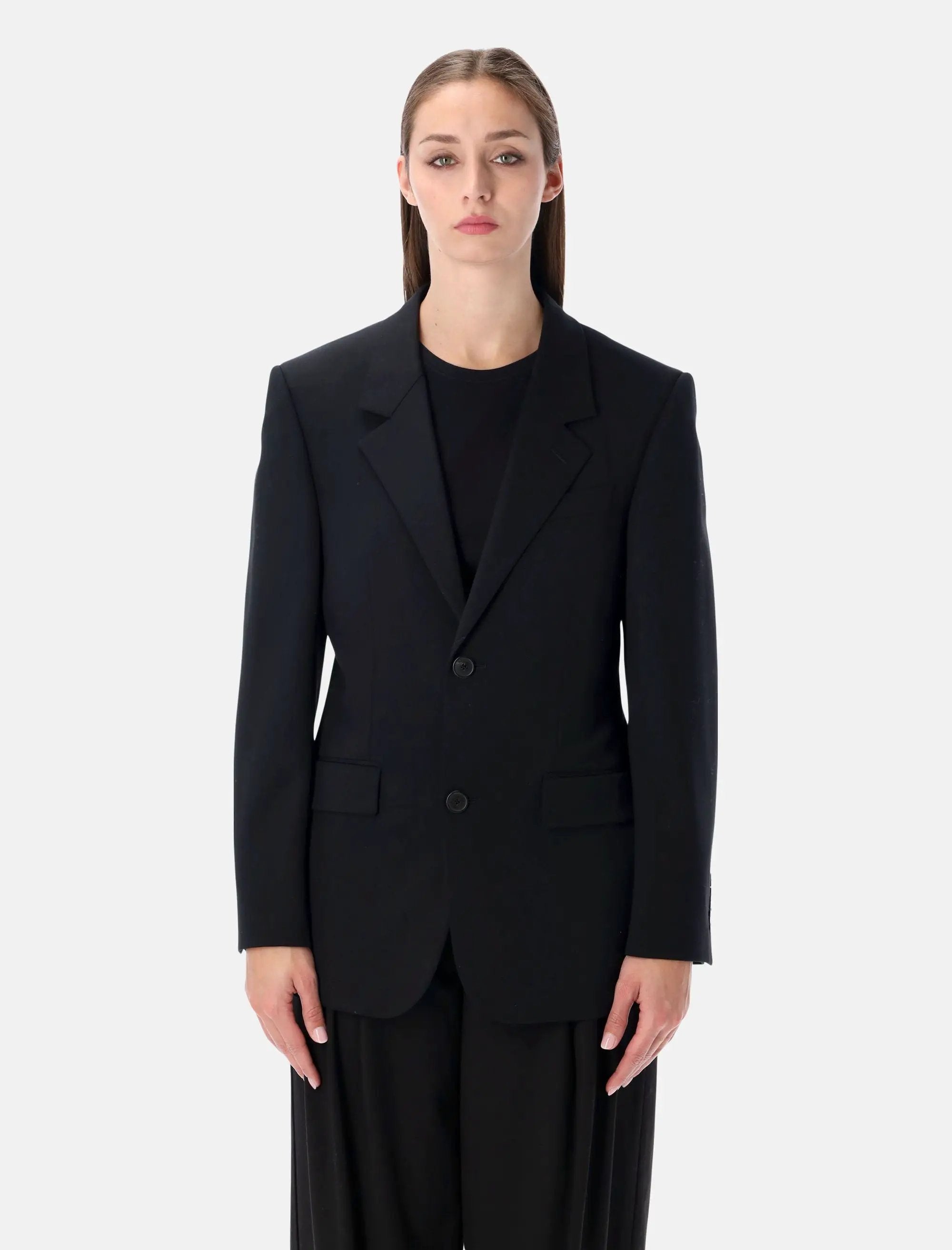 Standard Single Breasted Tailored Blazer In Black Balenciaga – Гарантія оригінальності – боковий вид