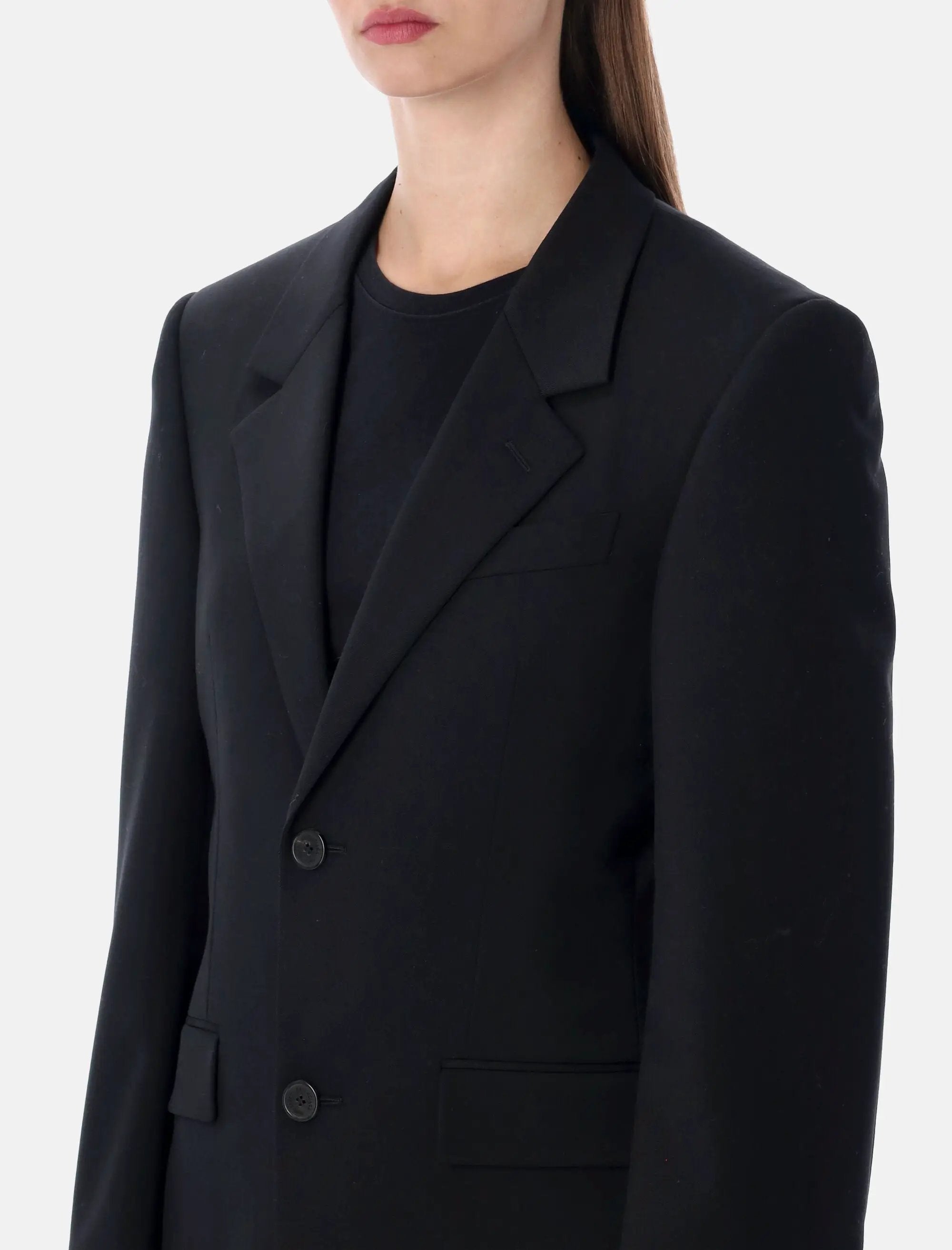 Standard Single Breasted Tailored Blazer In Black Balenciaga – Гарантія оригінальності – детальний вид