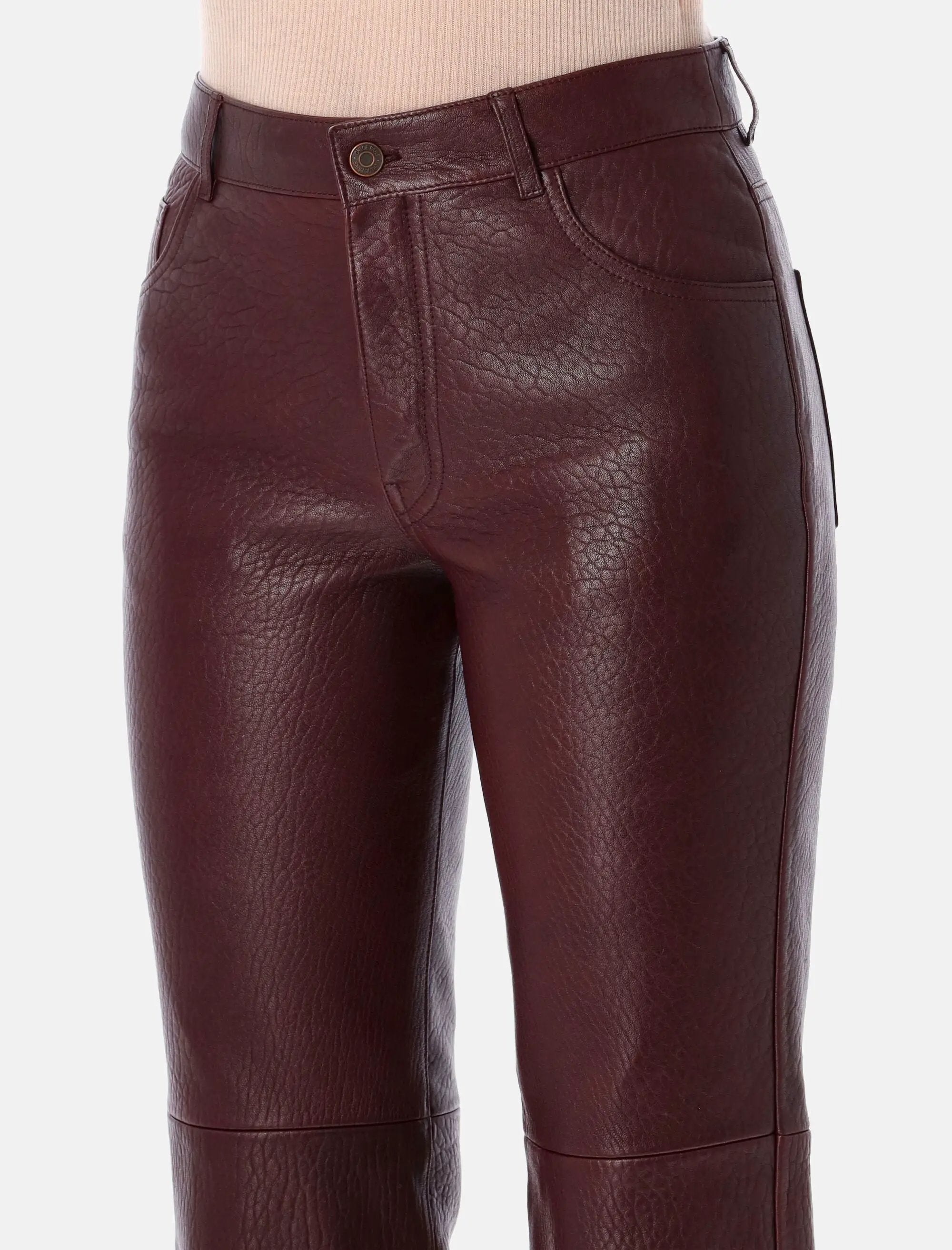 Оригінальна Flared Textured Lambskin Leather Trousers Chloe – детальний вид