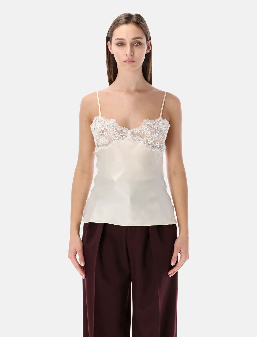 Ivory Silk Top With Lace Chloe оригінал – Купити в Україні – боковий вид
