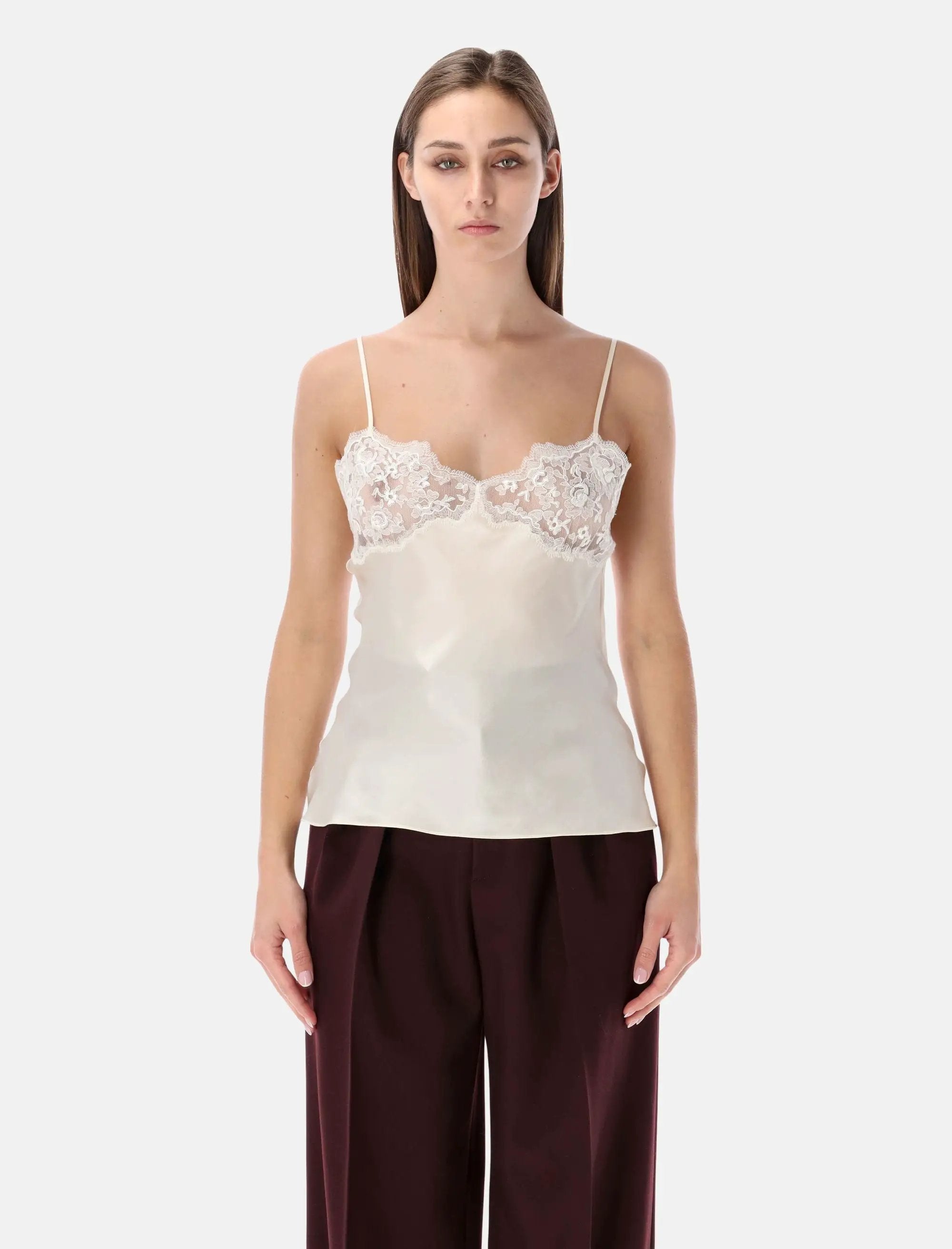 Ivory Silk Top With Lace Chloe оригінал – Купити в Україні – боковий вид