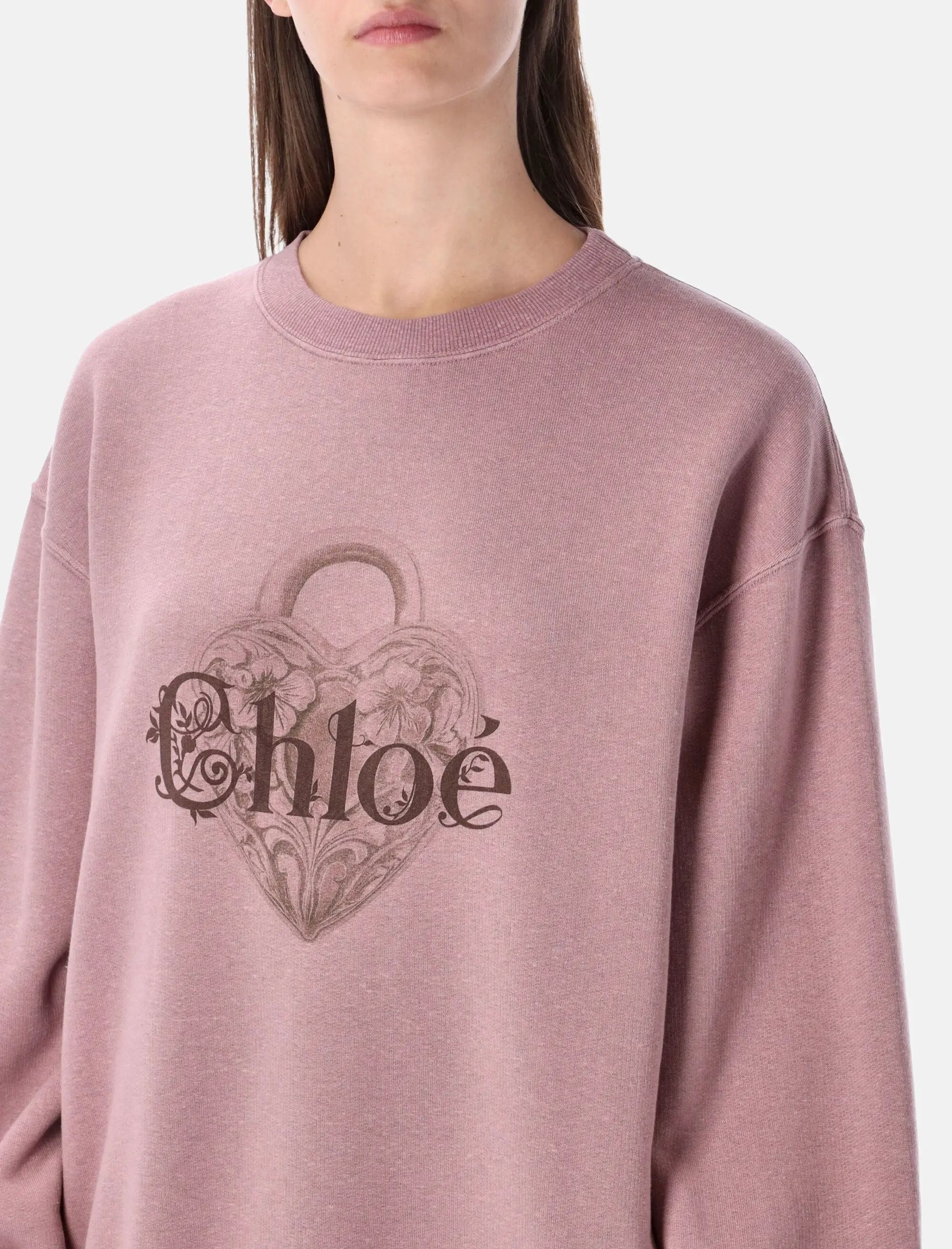 Pink Chiné Fleece Oversized Sweatshirt Chloe – Гарантія оригінальності – детальний вид