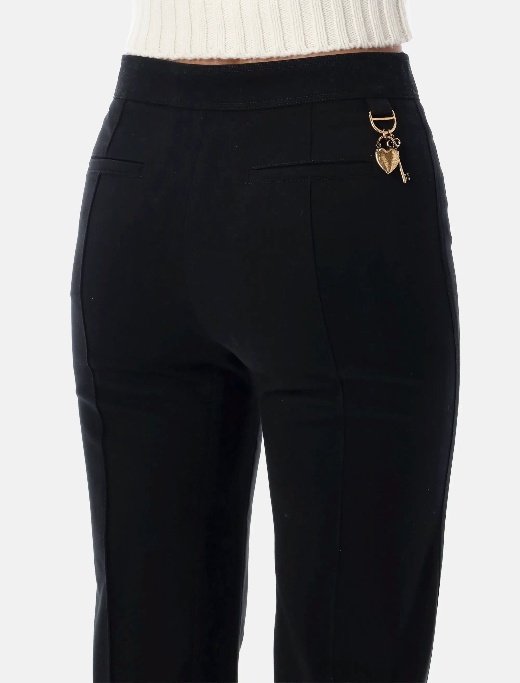 Black Herringbone Cotton Tailored Trousers Chloe – Гарантія оригінальності – детальний вид