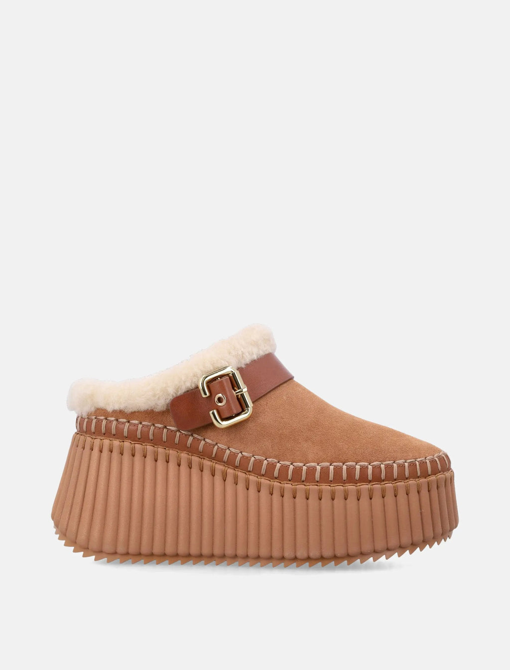 Nama Suede Wedge Mules With Paddington Buckle Chloe – Гарантія оригінальності – боковий вид