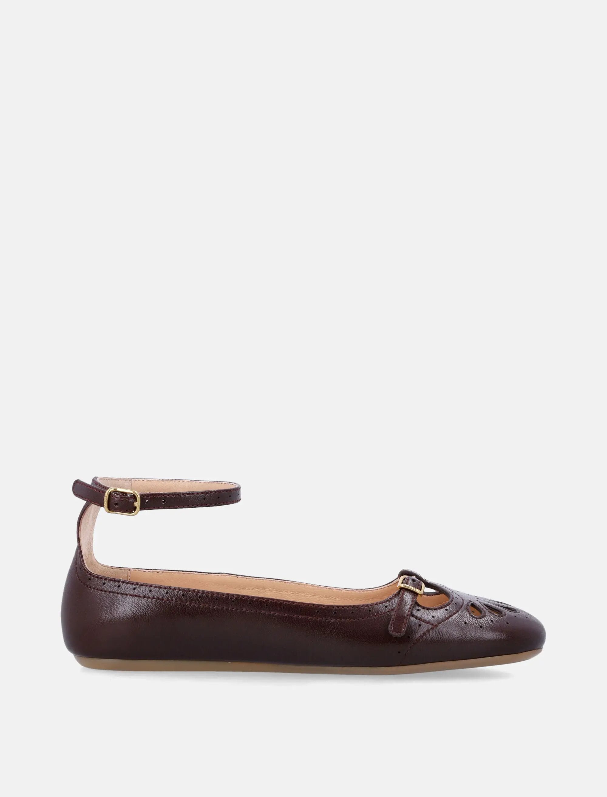 Misty Lambskin Ballerinas With Buckle Chloe – Гарантія оригінальності – боковий вид