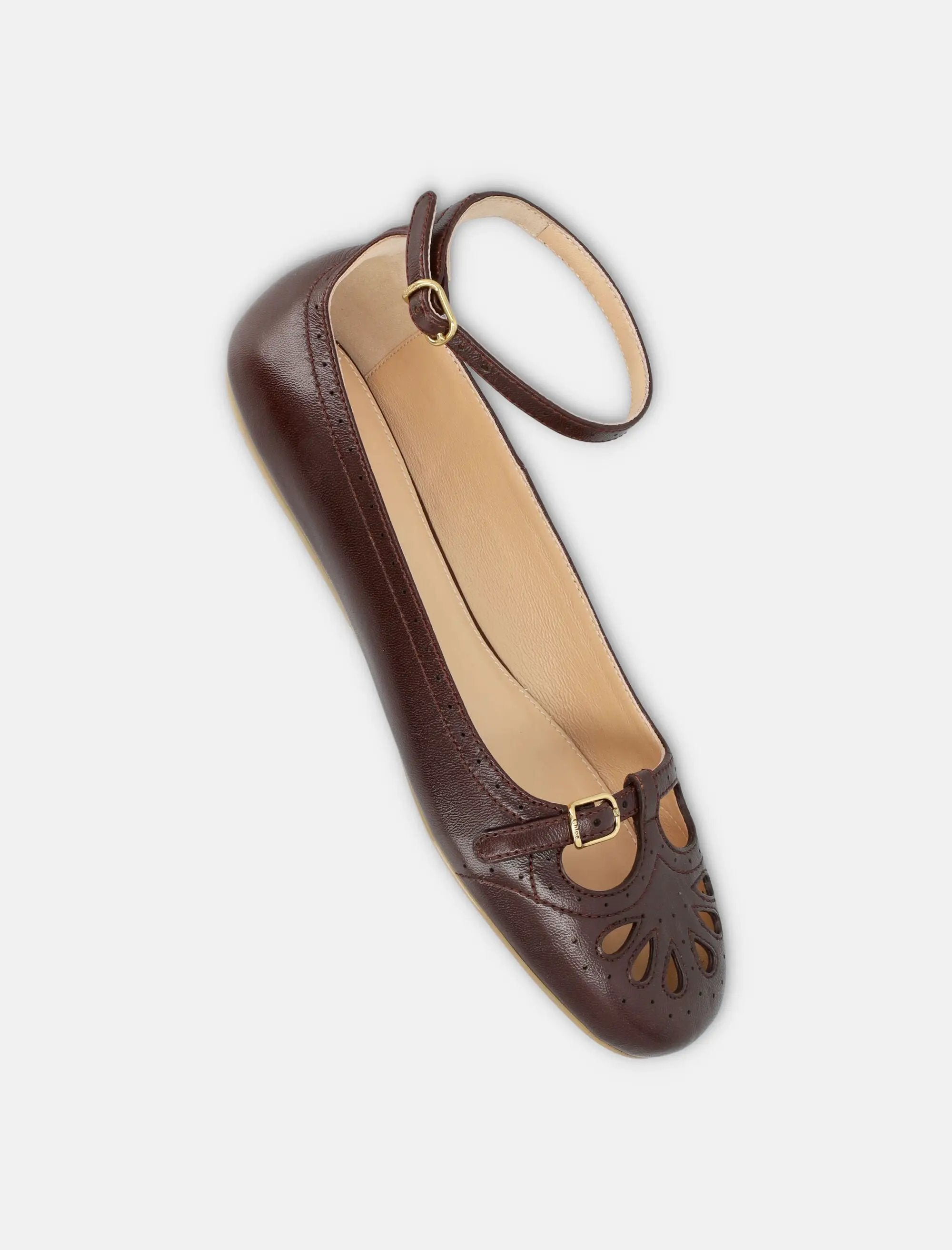 Misty Lambskin Ballerinas With Buckle Chloe – Гарантія оригінальності – детальний вид