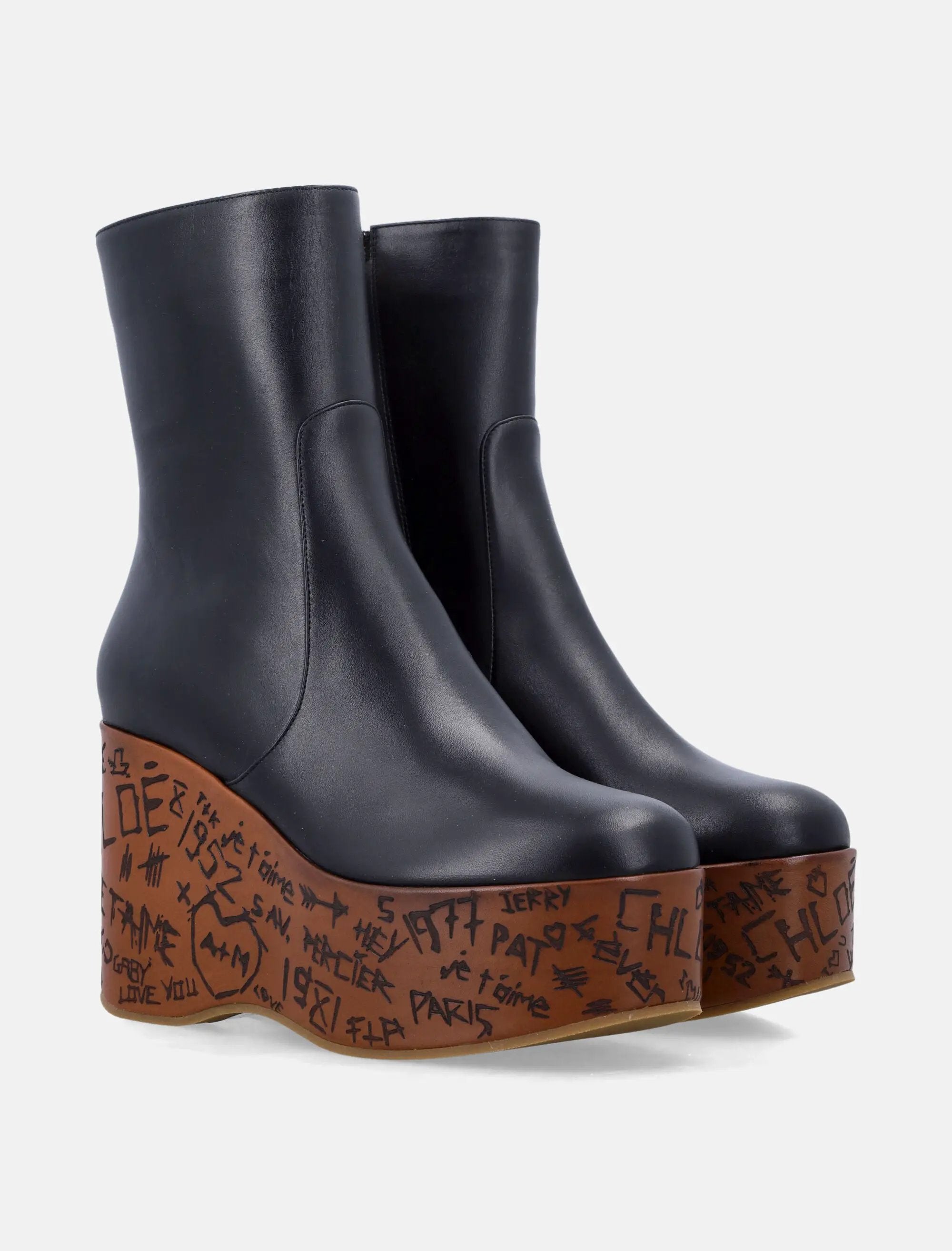 Maxime Leather Wedge Ankle Boots Chloe оригінал – Купити в Україні – вид ззаду
