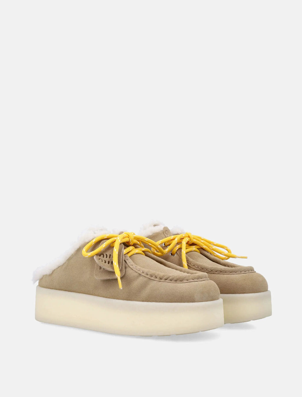 Suede Mule Loafers With Shearling Lining Miu miu – Гарантія оригінальності – вид ззаду
