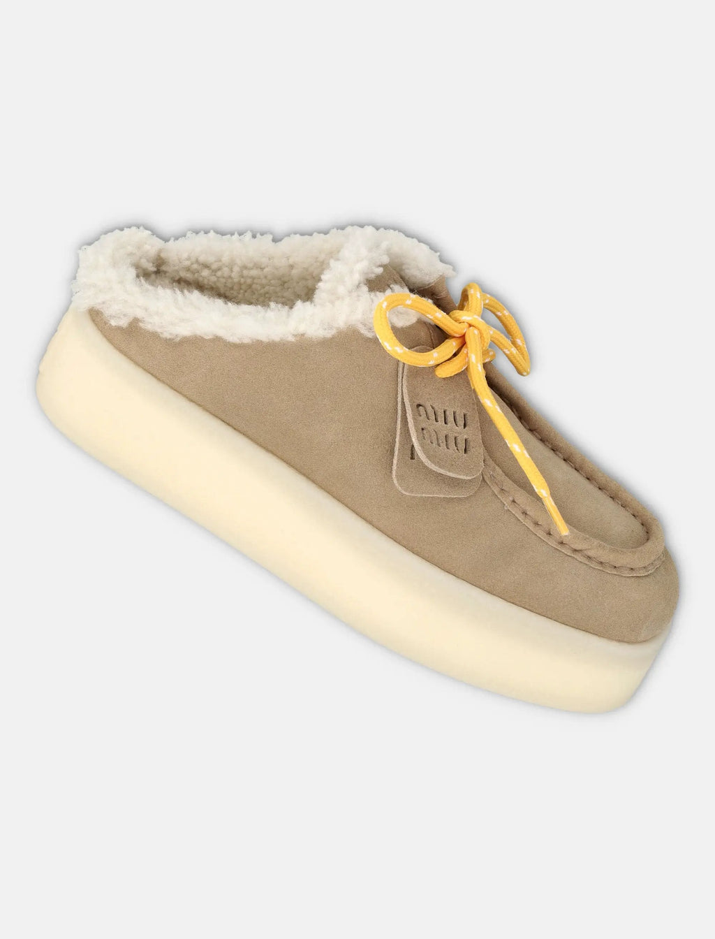 Suede Mule Loafers With Shearling Lining Miu miu – Гарантія оригінальності – детальний вид